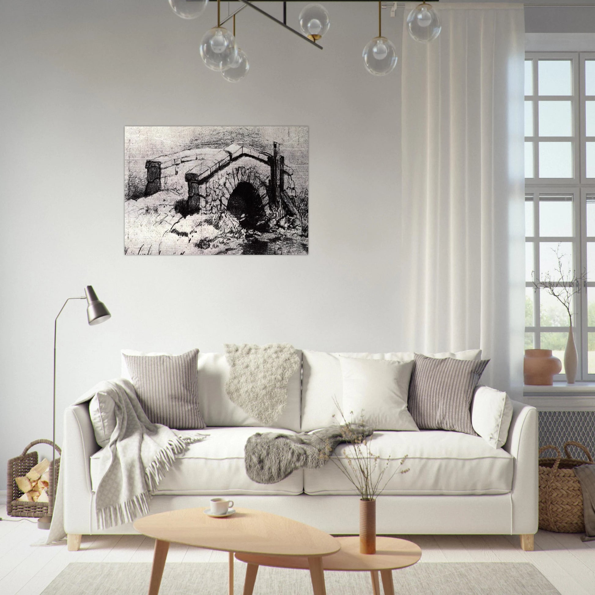The Bridge - Vincent van Gogh Brushed Aluminum Print - 70x100 cm / 28x40 inches | Vincent van Gogh Aluminum Print | Vincent van Gogh Prints