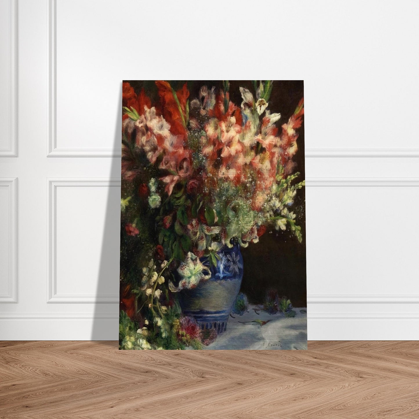 Gladiolas in a Vase - Pierre-Auguste Renoir Brushed Aluminum Print - 70x100 cm / 28x40 inches | Pierre-Auguste Renoir Aluminum Print | Pierre-Auguste Renoir Prints