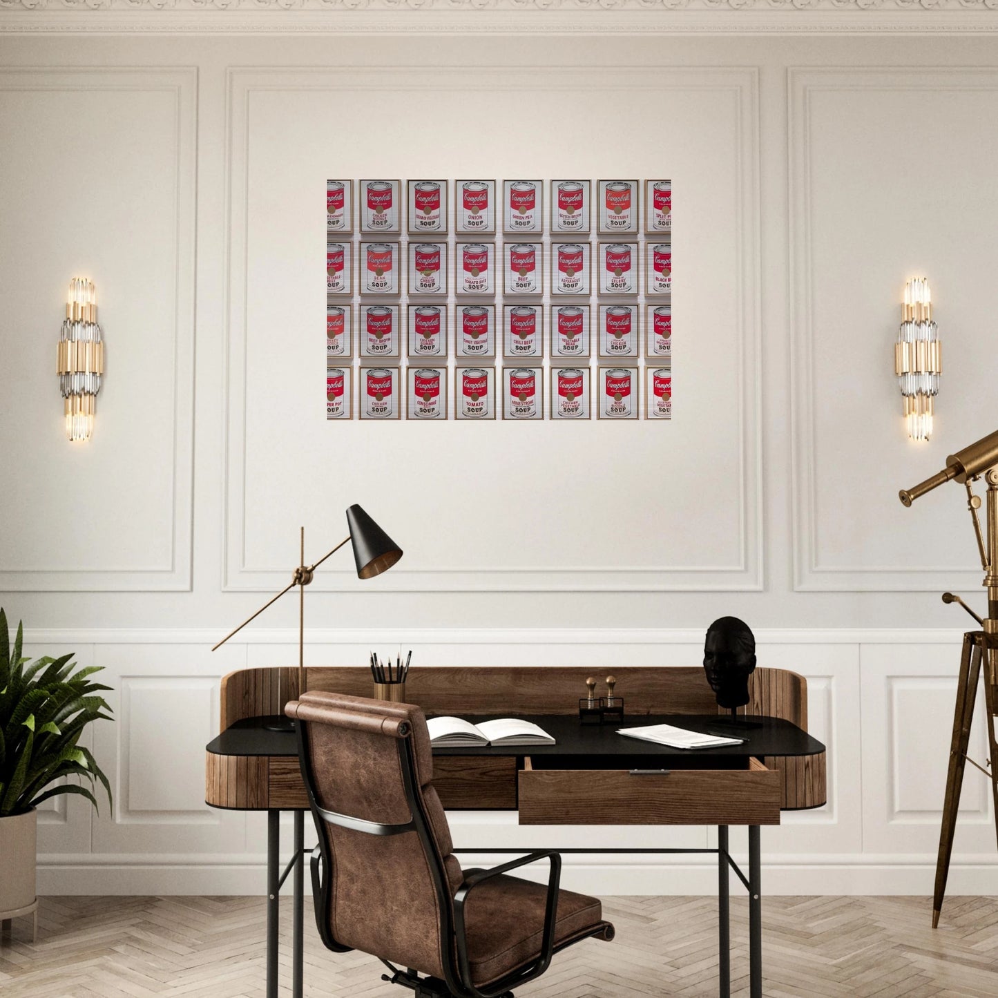 Campbell's Soup Cans - Andy Warhol Brushed Aluminum Print - 70x100 cm / 28x40 inches | Andy Warhol Aluminum Print | Andy Warhol Prints