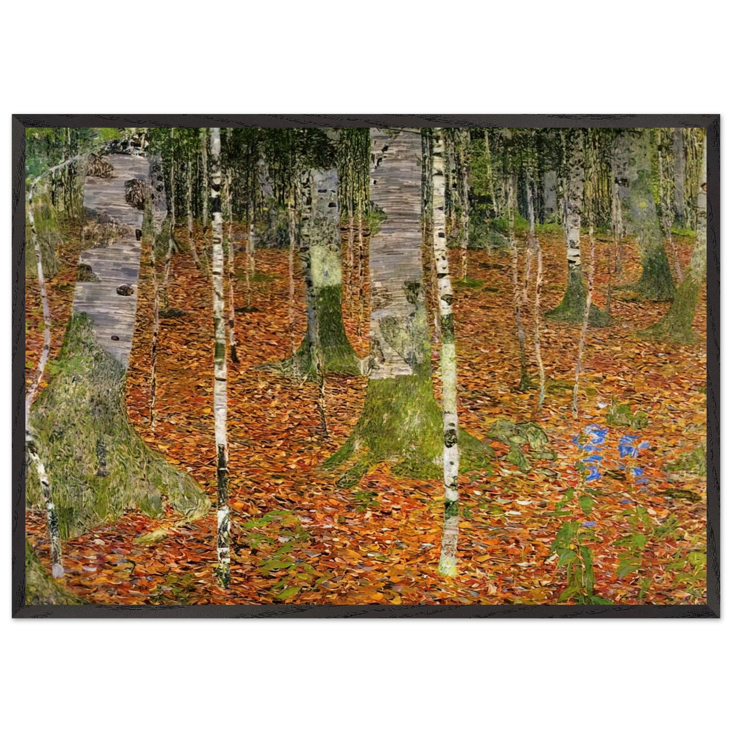 FARMHOUSE WITH BIRCH TREES 1903 - Gustav Klimt 70x100 cm / 28x40 inches Framed Art Print – Black Wooden Frame