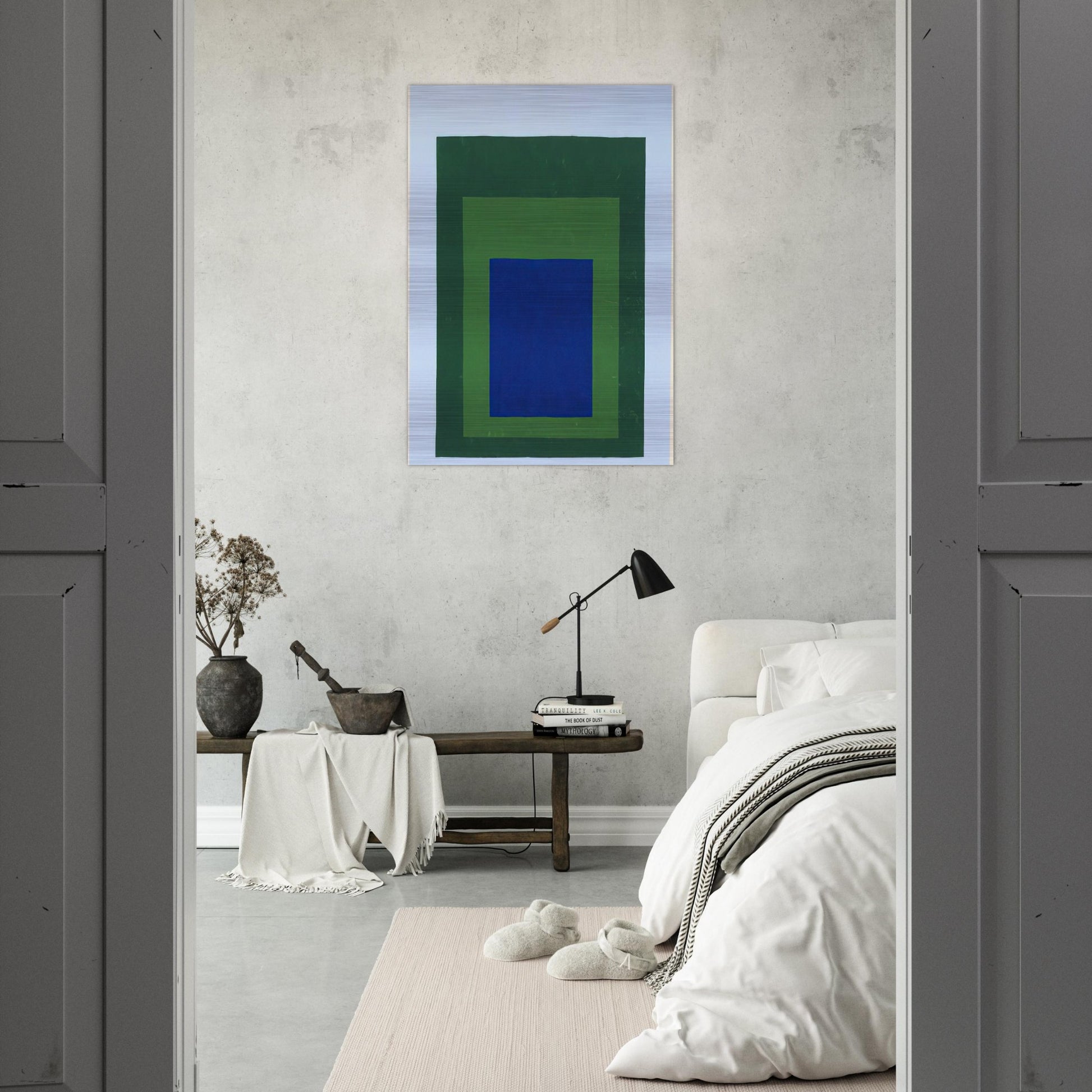 HOMAGE TO THE SQUARE BLUE GREEN 1950 - Josef Albers Brushed Aluminum Print - 70x100 cm / 28x40 inches | Josef Albers Aluminum Print | Josef Albers Prints