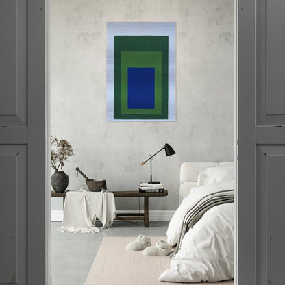 HOMAGE TO THE SQUARE BLUE GREEN 1950 - Josef Albers Brushed Aluminum Print - 70x100 cm / 28x40 inches | Josef Albers Aluminum Print | Josef Albers Prints