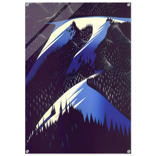 Black Evergreen Forest - Eyvind Earle Acrylic Print - 70x100 cm / 28x40″ inches