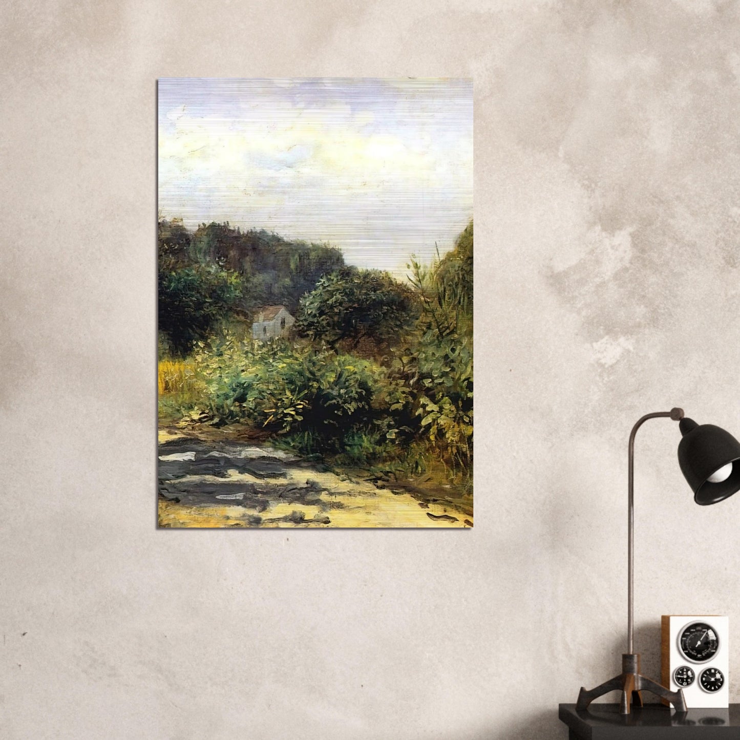 A Road in Louveciennes - Pierre-Auguste Renoir Brushed Aluminum Print - 70x100 cm / 28x40 inches | Pierre-Auguste Renoir Aluminum Print | Pierre-Auguste Renoir Prints