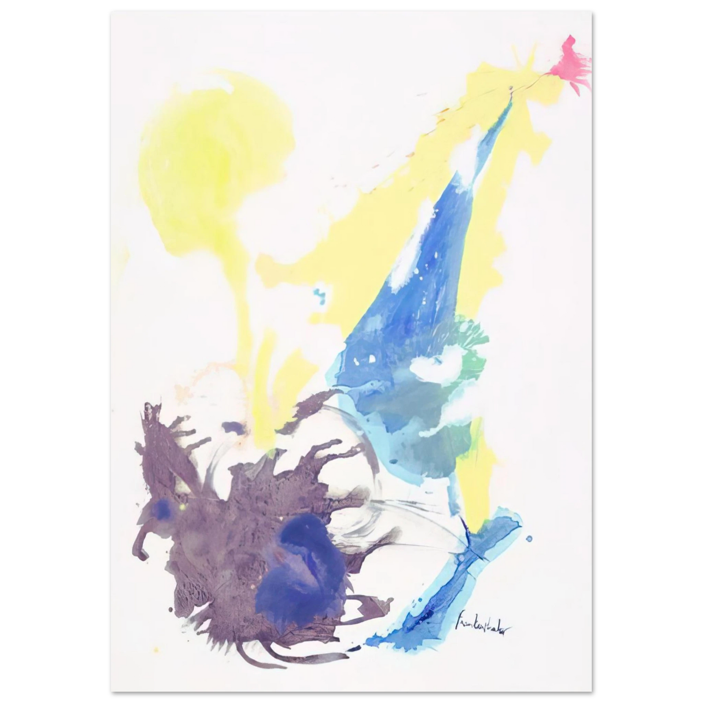 Helen Frankenthaler - Moving Day - 1961 Wall art - 20x25 cm / 8x10 inches - Premium Wooden Framed Poster With Fine Art Paper-canvas - White frame