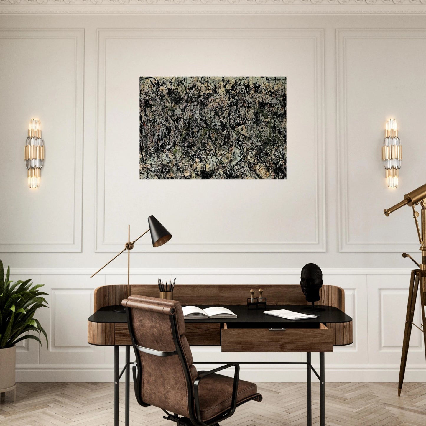 LUCIFER 1947 - Jackson Pollock Brushed Aluminum Print - 70x100 cm / 28x40 inches | Jackson Pollock Aluminum Print | Jackson Pollock Prints