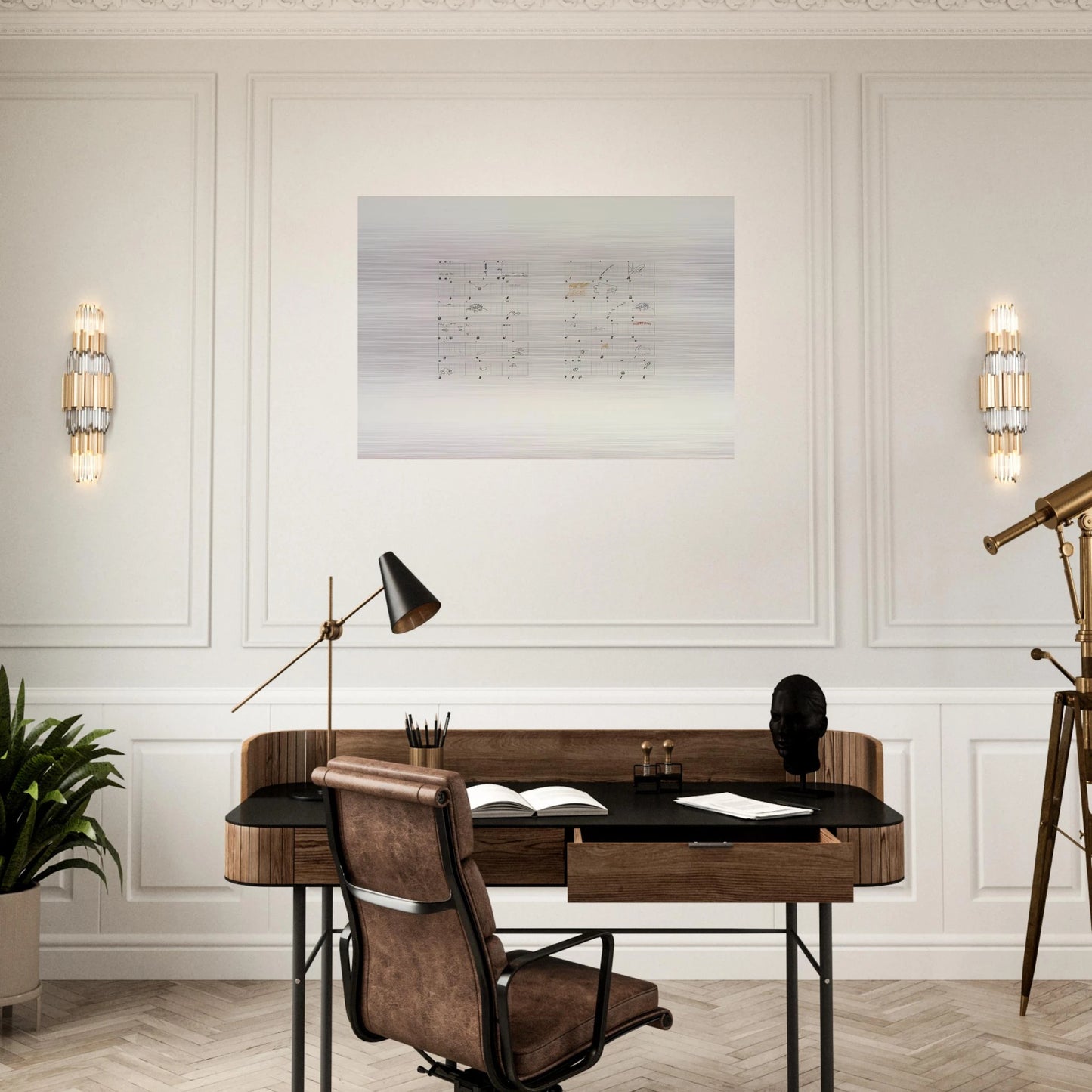 Score Without Parts 40 Drawings by ThoreauTwelve Haiku - 1978 - John Cage Brushed Aluminum Print - 70x100 cm / 28x40 inches | John Cage Aluminum Print | John Cage Prints