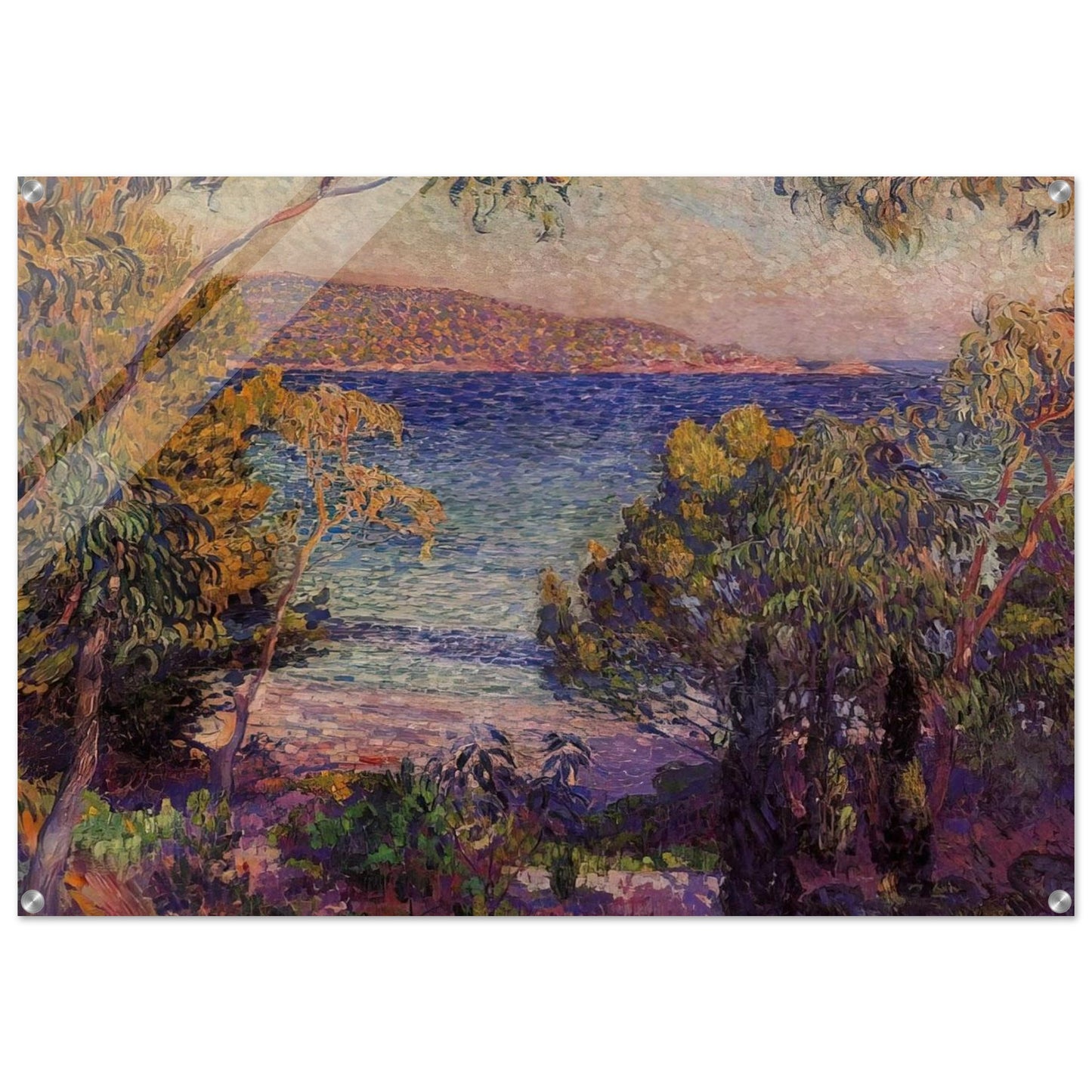 PINES AND EUCALYPTUS AT CAVELIERI 1905 - Theo van Rysselberghe Acrylic Print - 70x100 cm / 28x40″ inches