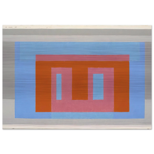 ADOBE VARIANT LUMINOUS DAY 1952 - Josef Albers Brushed Aluminum Print - 70x100 cm / 28x40 inches | Josef Albers Aluminum Print | Josef Albers Prints