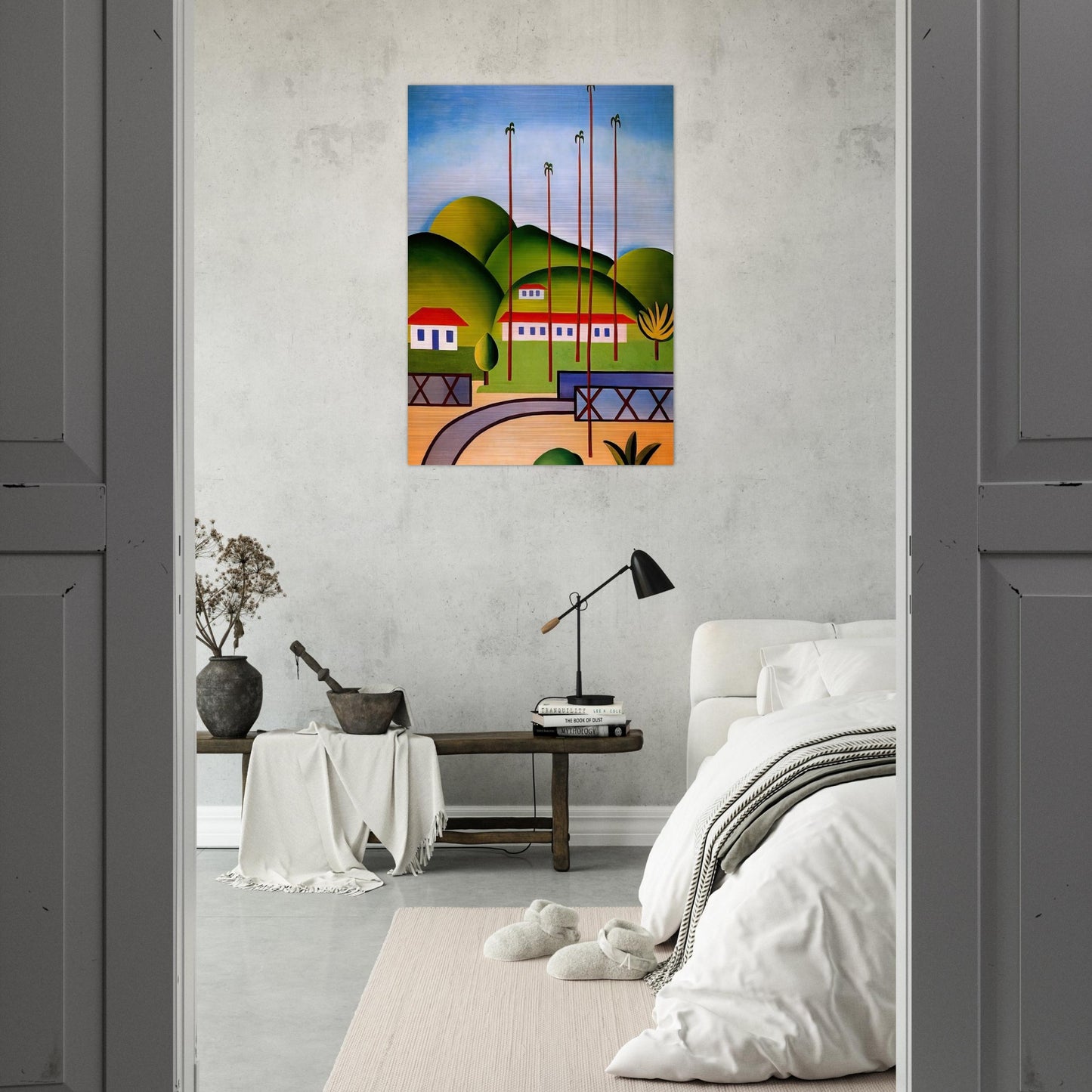 Palm Trees - Tarsila do Amaral Brushed Aluminum Print - 70x100 cm / 28x40 inches | Tarsila do Amaral Aluminum Print | Tarsila do Amaral Prints