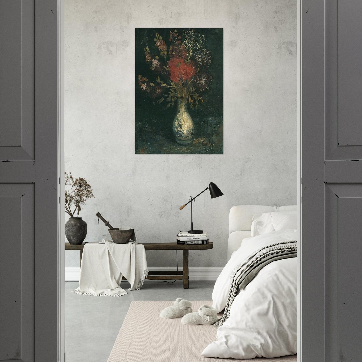 Vase with Flowers - Vincent van Gogh Brushed Aluminum Print - 70x100 cm / 28x40 inches | Vincent van Gogh Aluminum Print | Vincent van Gogh Prints