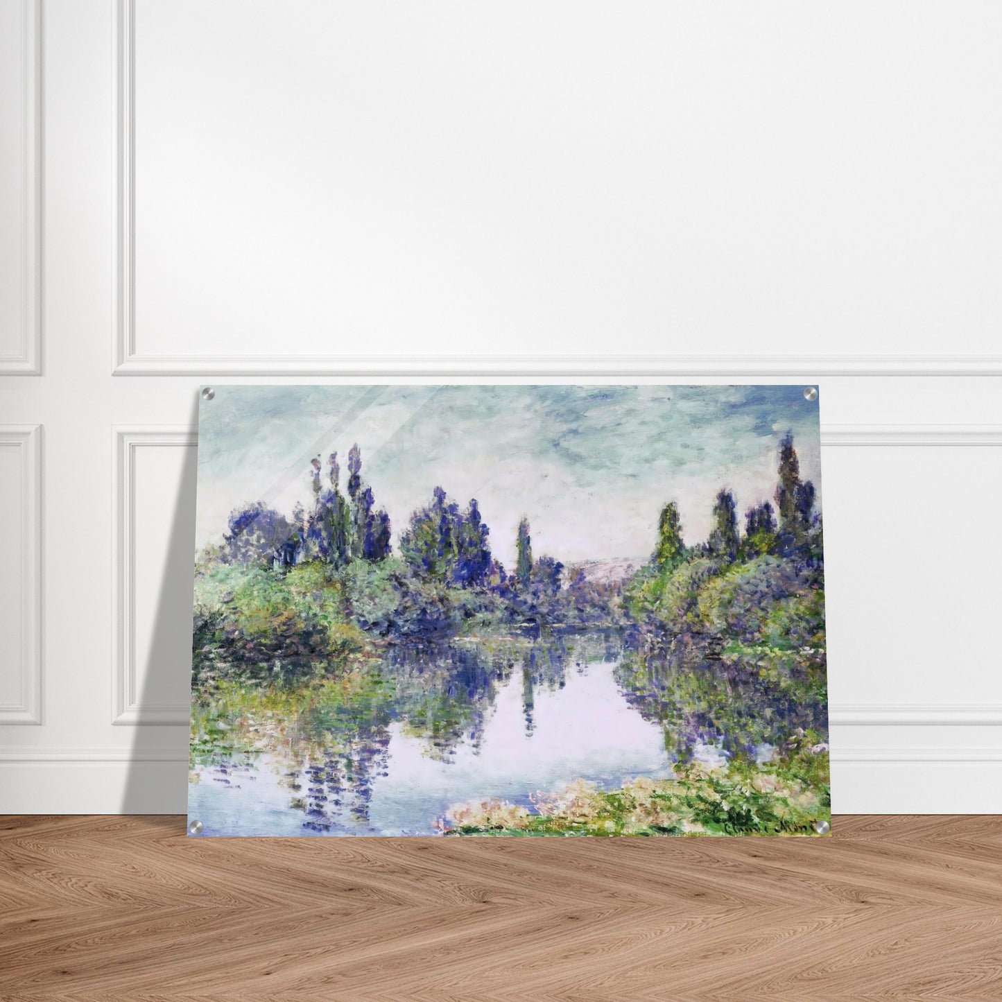 Morning on the Seine, near Vetheuil - claude monet Acrylic Print - 70x100 cm / 28x40″ inches | claude monet Wall Art | claude monet Prints