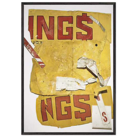 YELLOW MOBY GLUT 1986 - Robert Rauschenberg 70x100 cm / 28x40 inches Framed Art Print – Black Wooden Frame