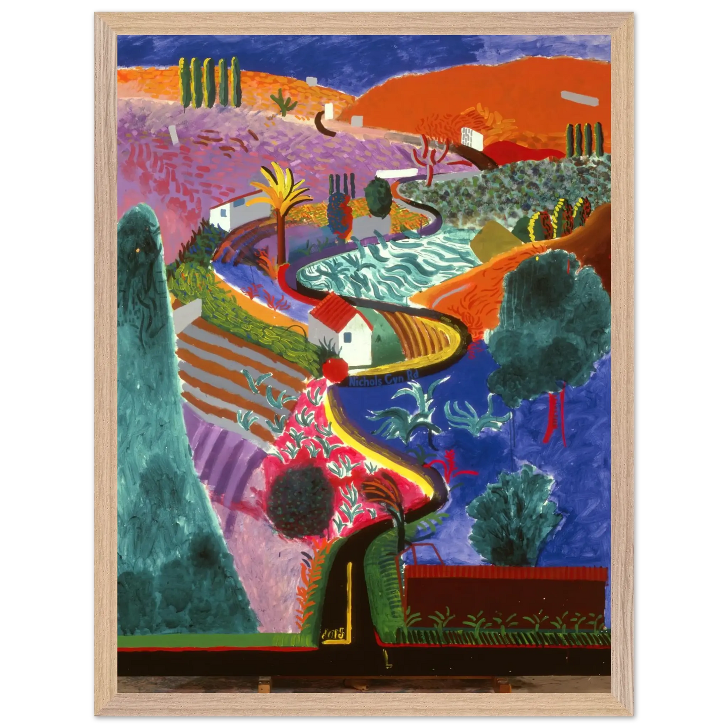 David Hockney - David Hockney Wall art - 27x35 cm / 11x14 inches - Premium Wooden Framed Poster With Fine Art Paper - Wood frame