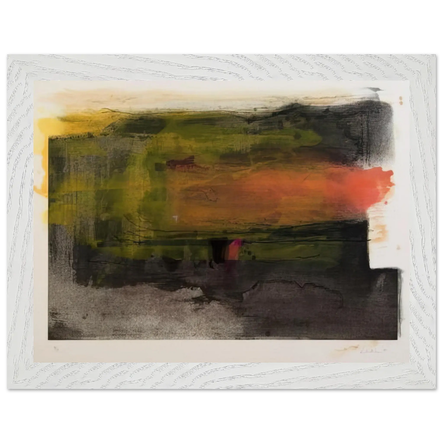 Helen Frankenthaler - Deep Sun - 1983 Wall art - 20x25 cm / 8x10 Inches - Premium Wooden Framed Poster With Fine Art Paper - Black frame