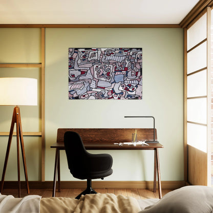 SITE INHABITED BY OBJECTS 1965 - Jean Dubuffet Brushed Aluminum Print - 70x100 cm / 28x40 inches | Jean Dubuffet Aluminum Print | Jean Dubuffet Prints
