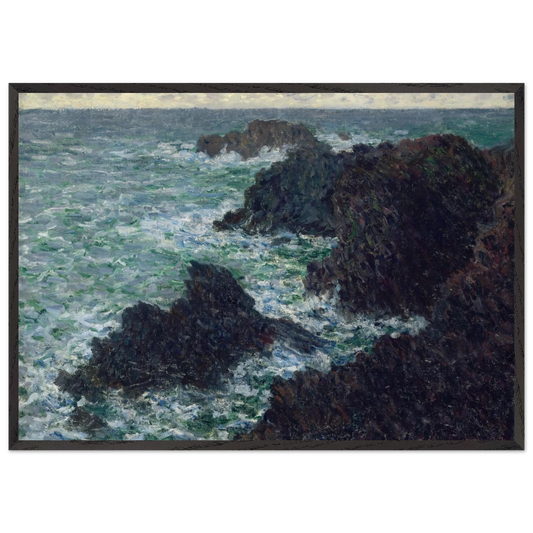 The Cote Sauvate - claude monet 70x100 cm / 28x40 inches Framed Art Print – Black Wooden Frame