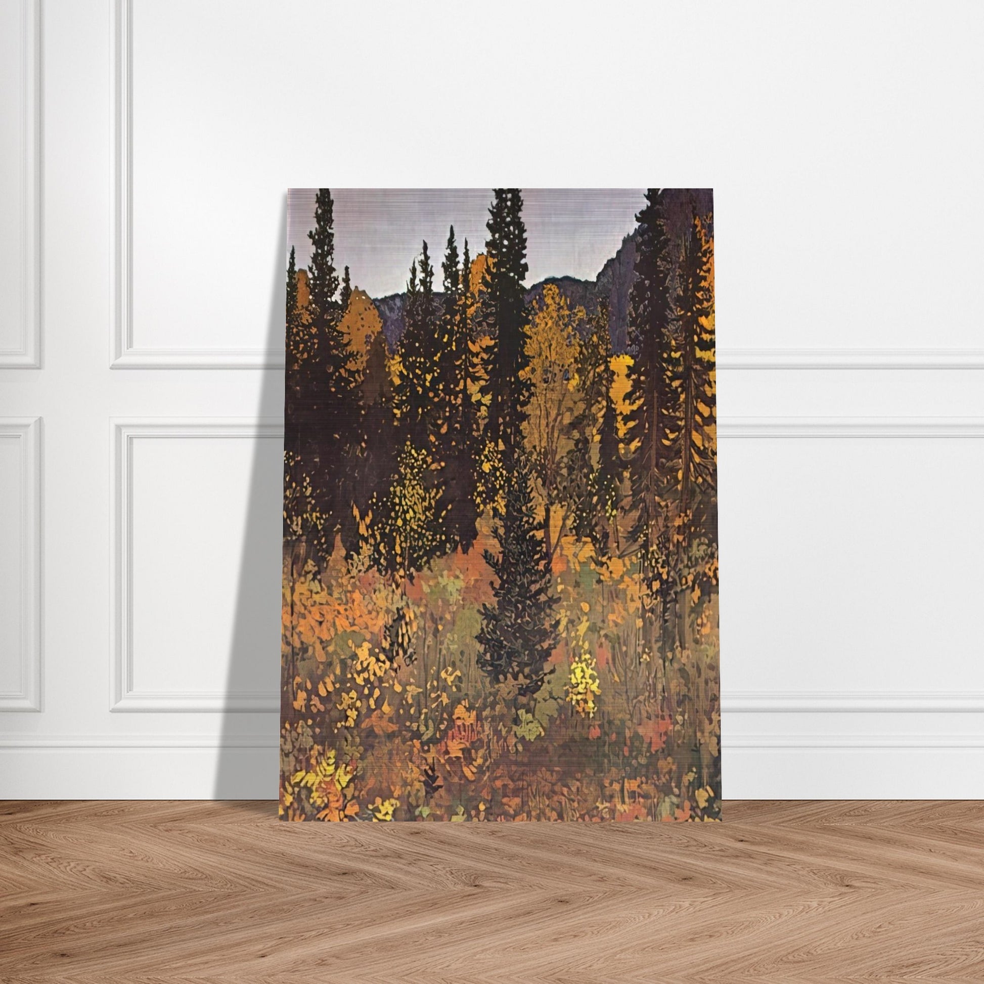 The Dark Woods Interior - 1921 - Frank Johnston Brushed Aluminum Print - 70x100 cm / 28x40 inches | Frank Johnston Aluminum Print | Frank Johnston Prints