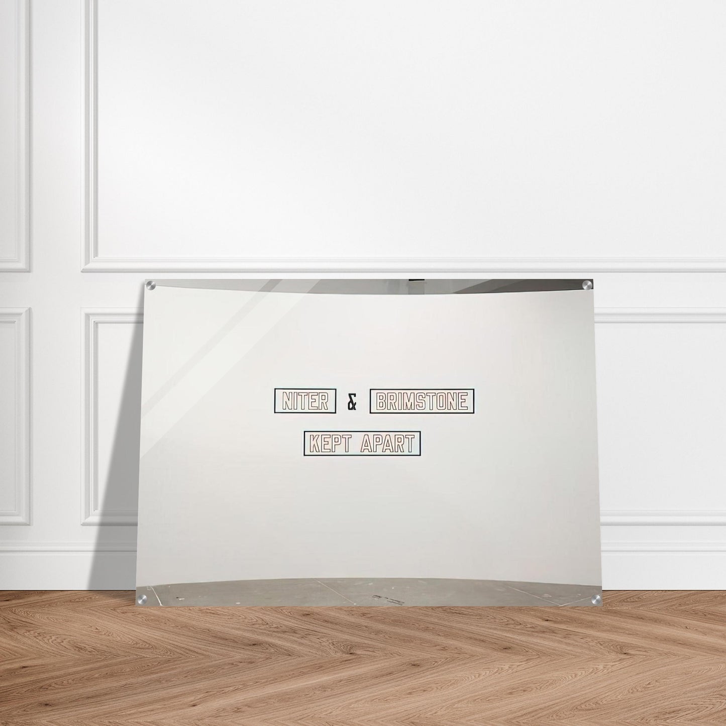 Niter  Brimstone Kept Apart - 1993 - Lawrence Weiner Acrylic Print - 70x100 cm / 28x40″ inches | Lawrence Weiner Wall Art | Lawrence Weiner Prints