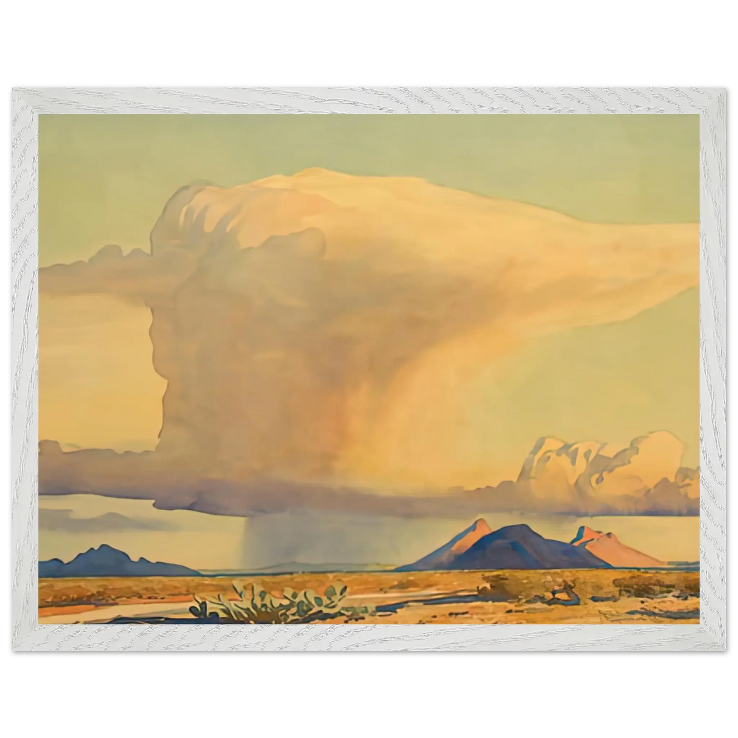 Maynard Dixon - DROUGHT AND DOWNPOUR 1944 Wall art - 30x40 cm / 12x16 Inches - Premium Wooden Framed Poster With Fine Art Paper - Black frame