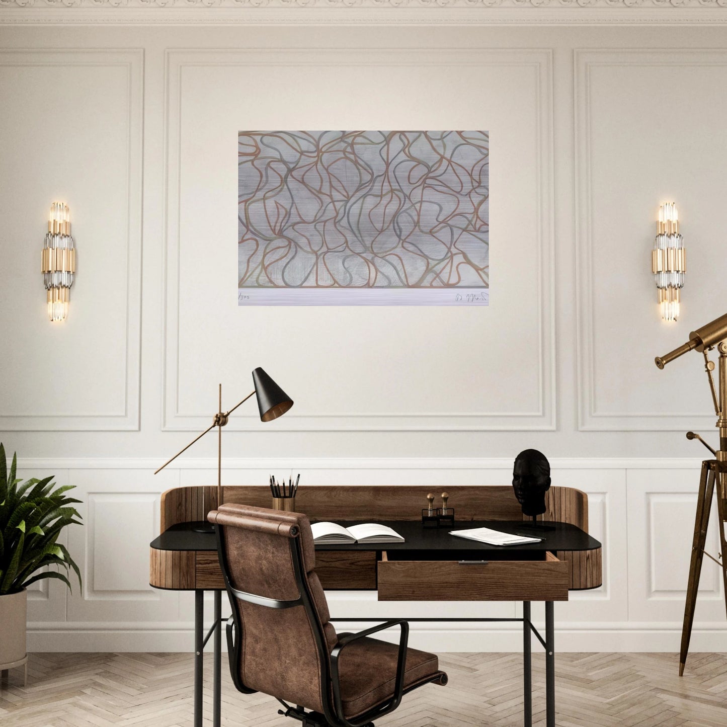 Distant Muses - 2000 - Brice Marden Brushed Aluminum Print - 70x100 cm / 28x40 inches | Brice Marden Aluminum Print | Brice Marden Prints
