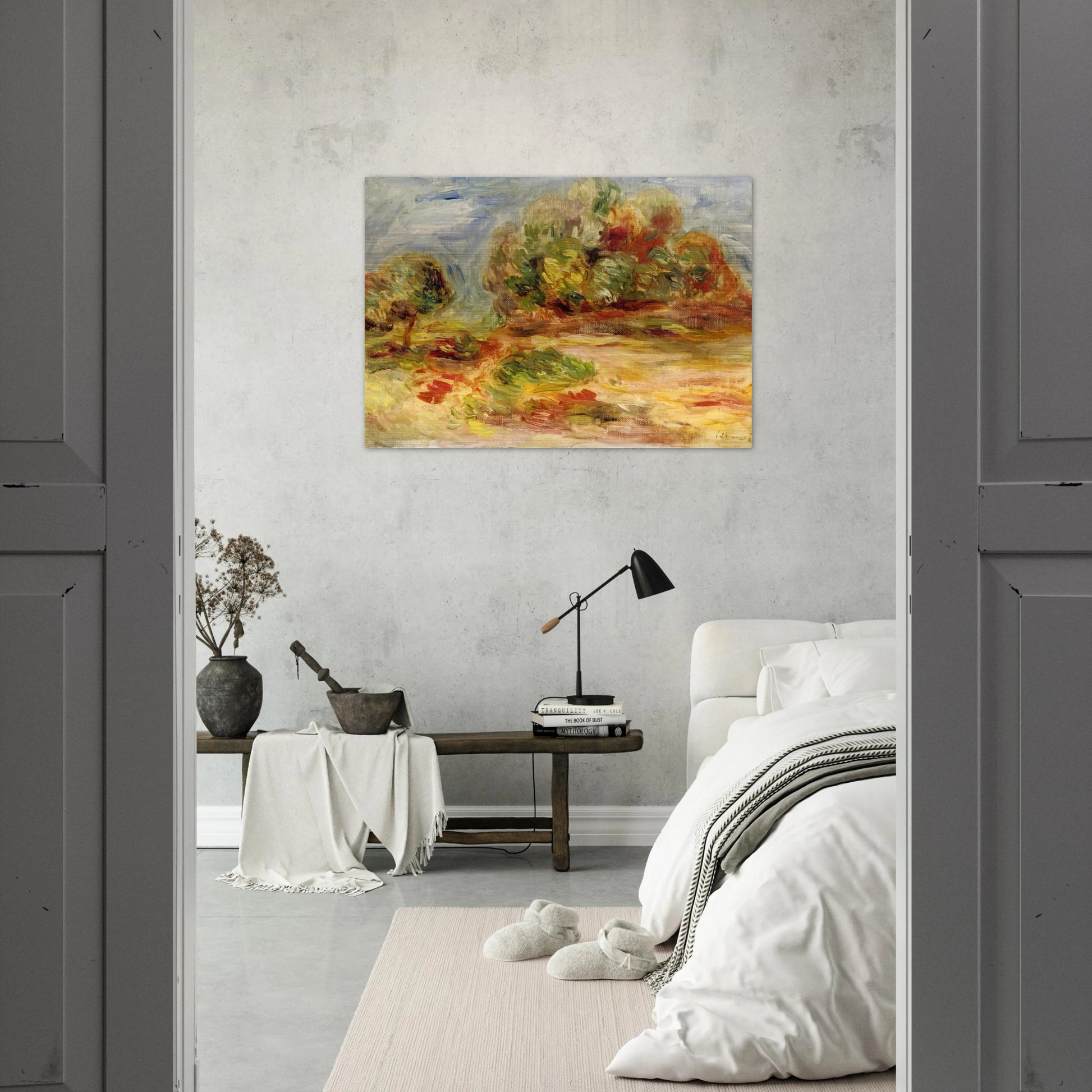 Cagnes Landscape - Pierre-Auguste Renoir Brushed Aluminum Print - 70x100 cm / 28x40 inches | Pierre-Auguste Renoir Aluminum Print | Pierre-Auguste Renoir Prints