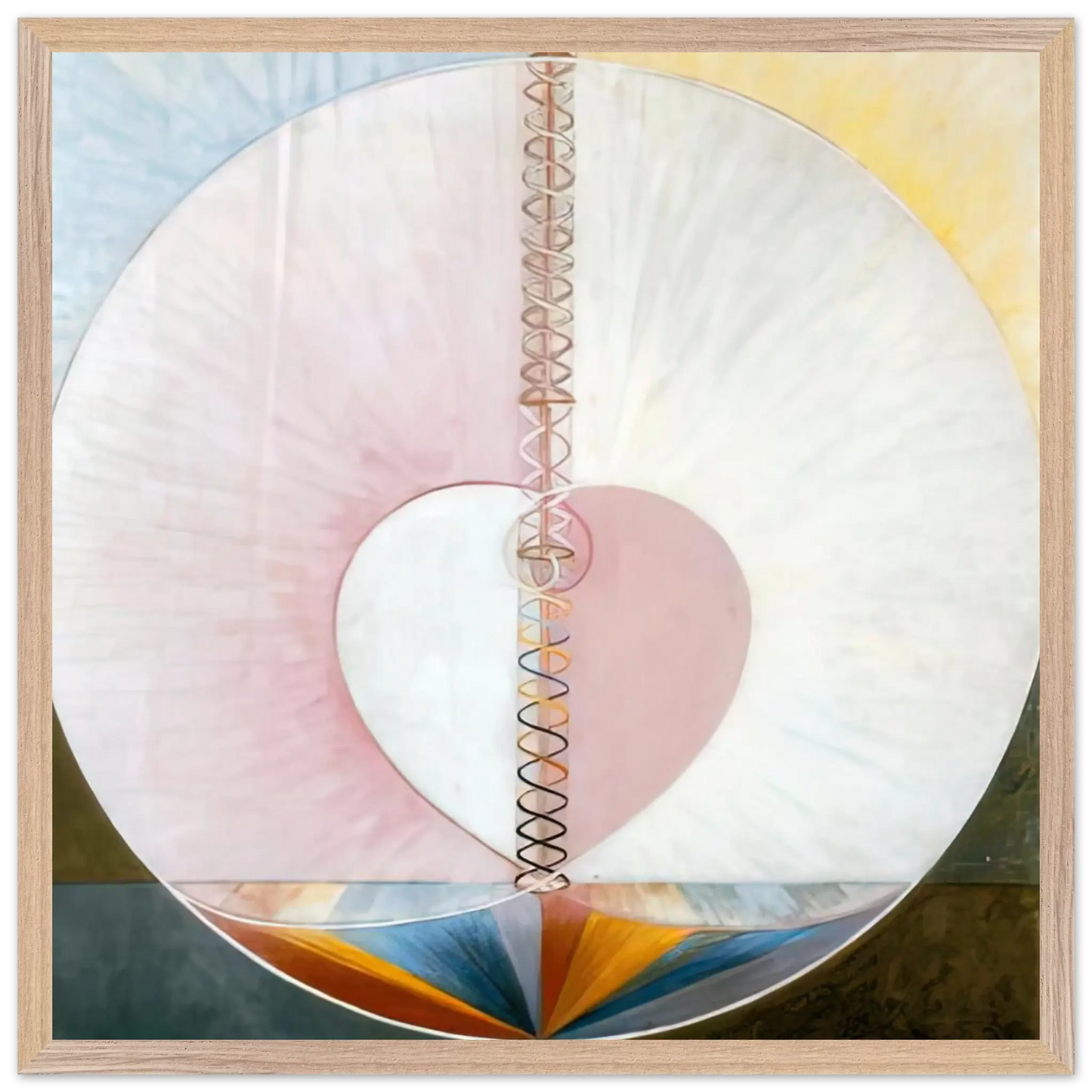 Hilma af Klint - WHAT A HUMAN BEING IS 1910 Wall art - 21x29.7 cm / 8x12" - Premium Wooden Framed Poster With Fine Art Paper - Wood frame