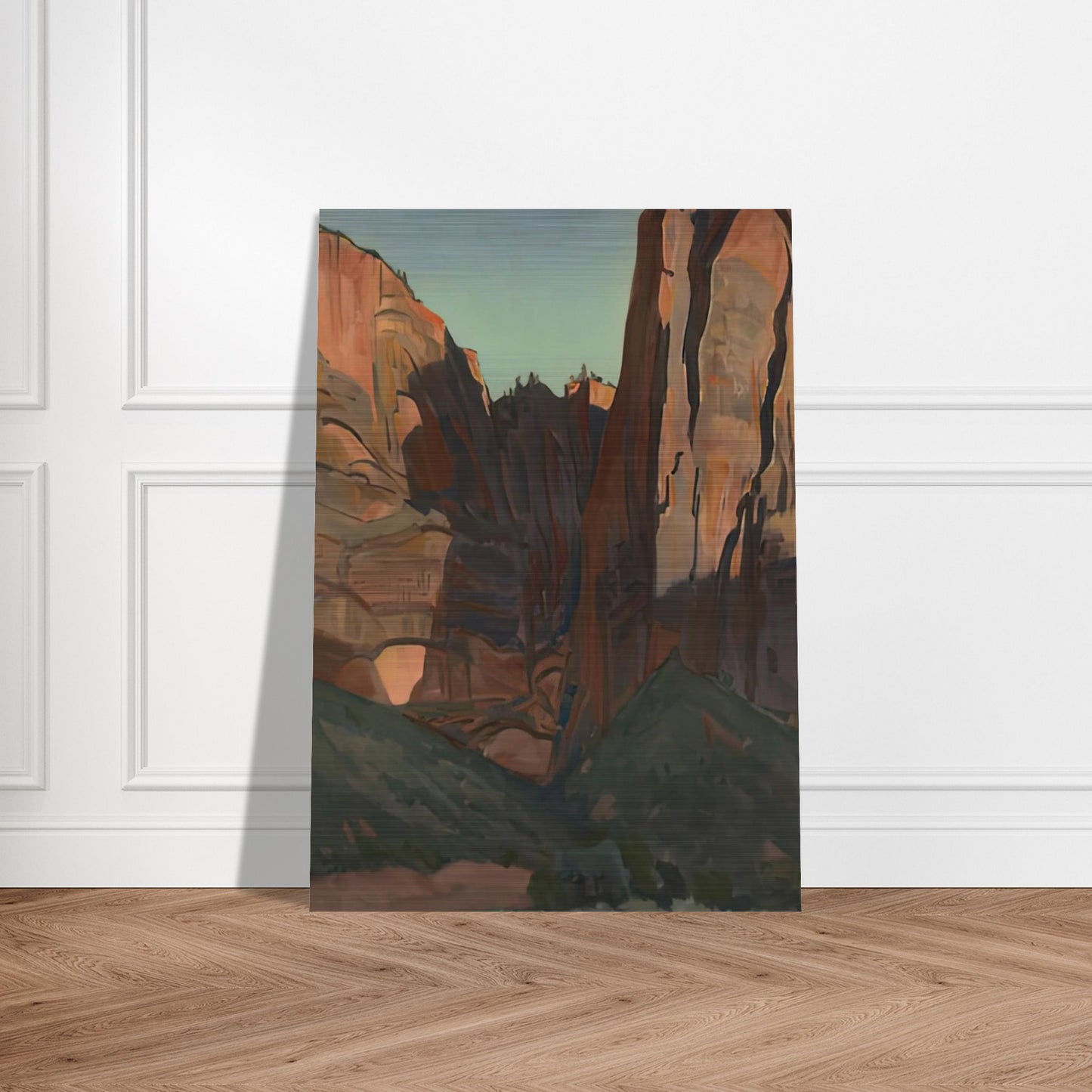 NOTCH IN THE WALL ZION NATIONAL PARK AUGUST 1933 1933 - Maynard Dixon Brushed Aluminum Print - 70x100 cm / 28x40 inches | Maynard Dixon Aluminum Print | Maynard Dixon Prints