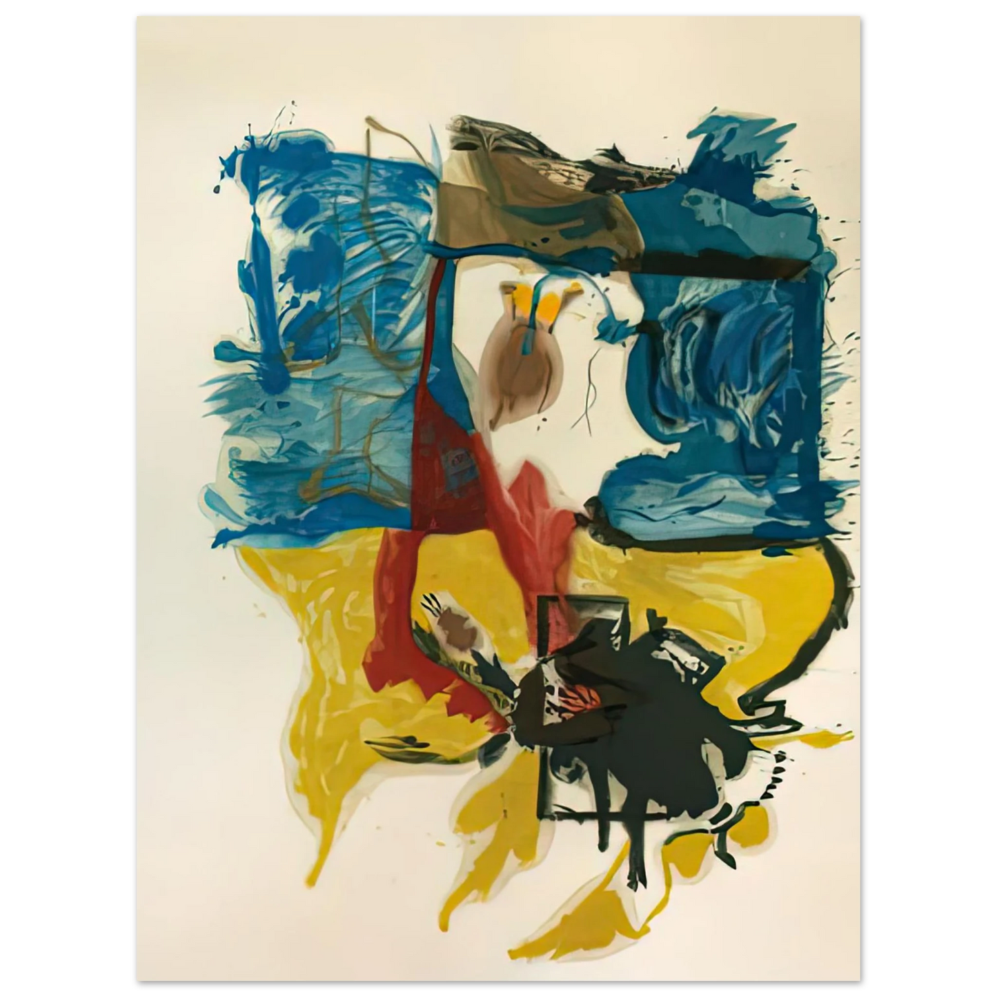 Helen Frankenthaler - Beach Scene, 1961- Wall Art - 21x29.7 cm / 8x12" - Fine Art Poster-canvas - -