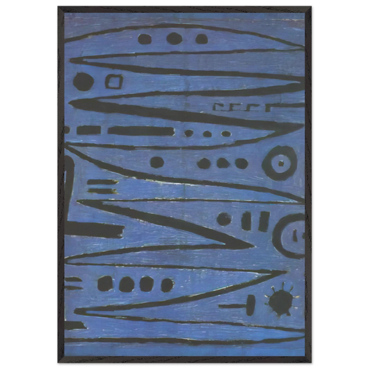 HEROIC FIDDLING 1938 - Paul Klee 70x100 cm / 28x40 inches Framed Art Print – Black Wooden Frame
