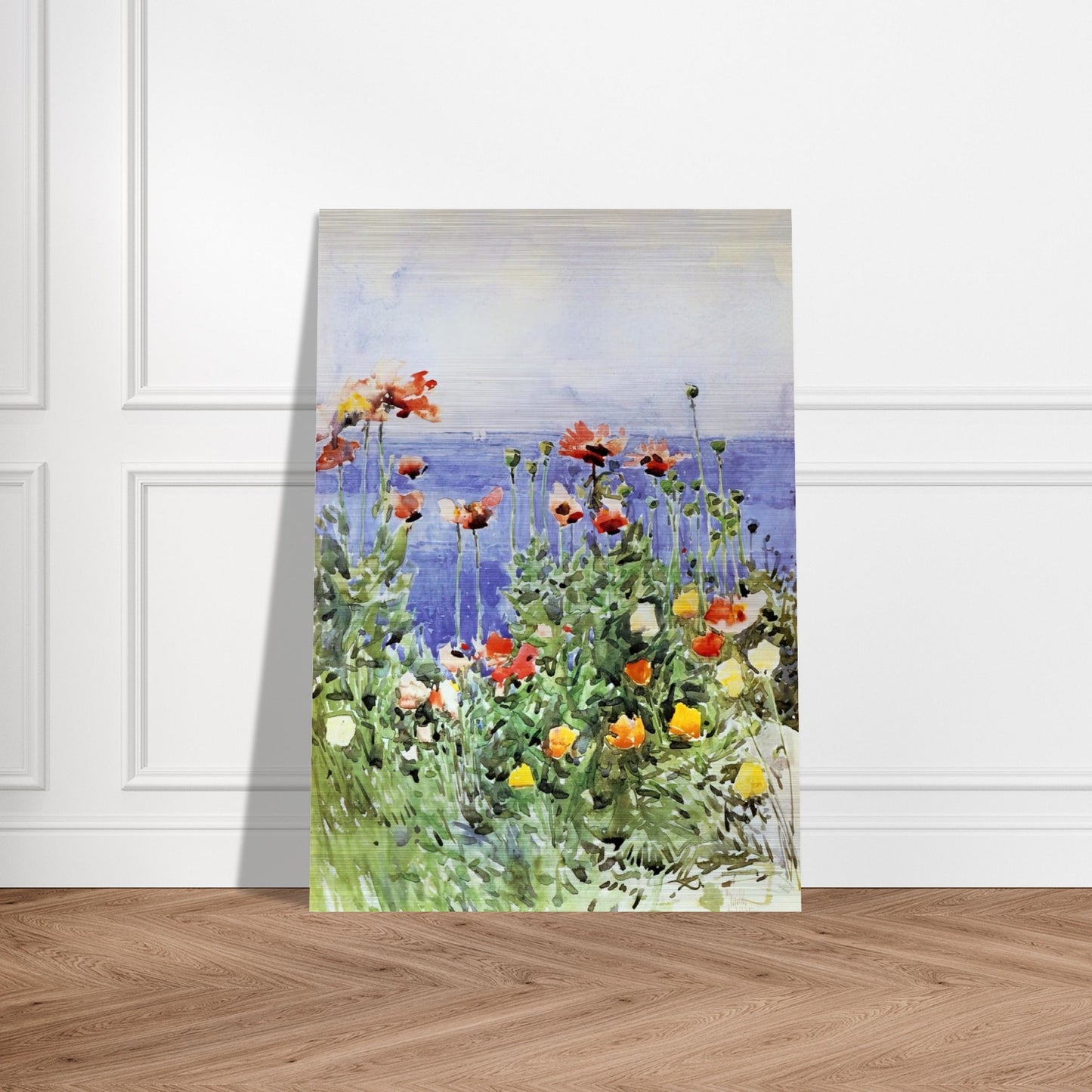 Poppies, Isles of Shoals 02 - Childe Hassam Brushed Aluminum Print - 70x100 cm / 28x40 inches | Childe Hassam Aluminum Print | Childe Hassam Prints