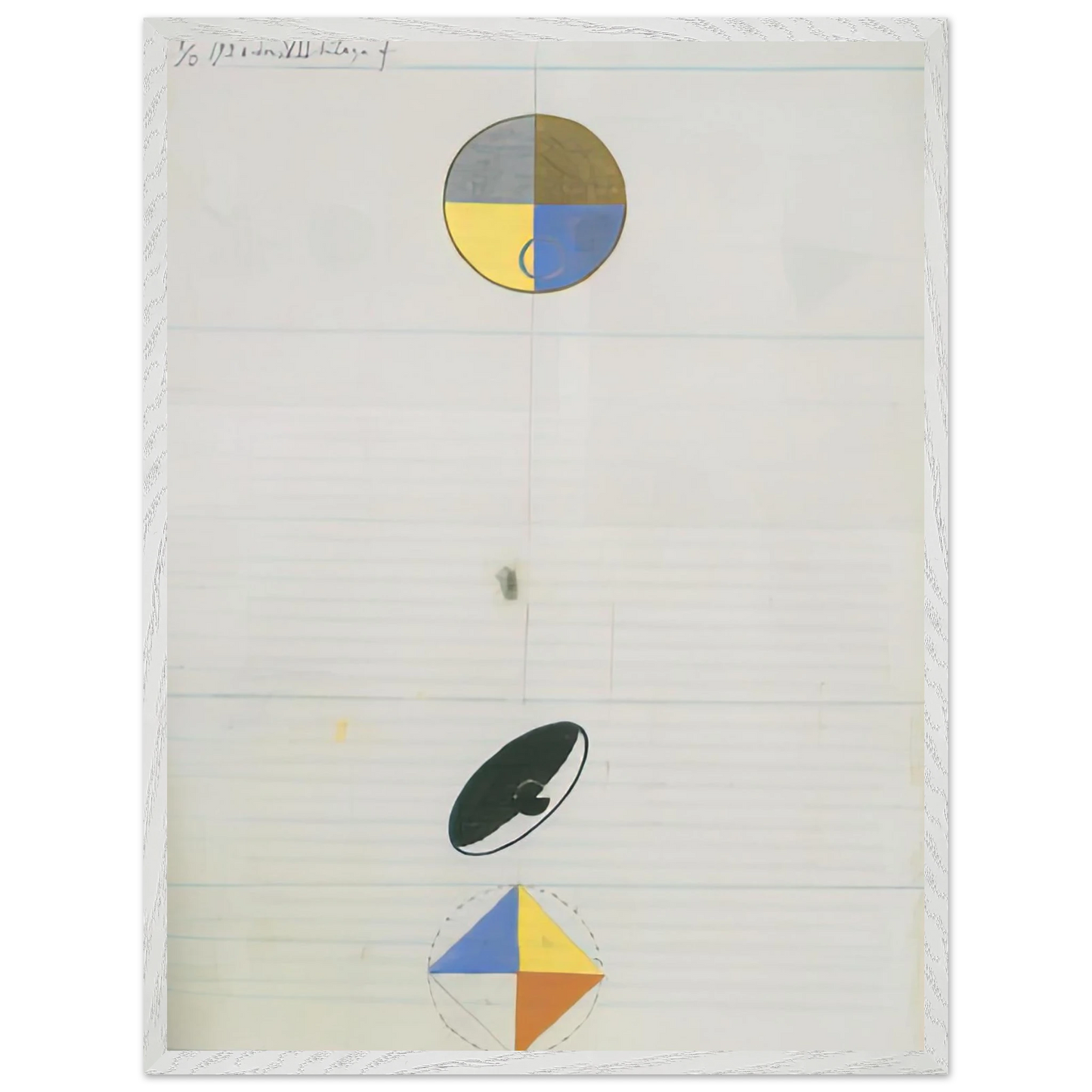 Hilma af Klint - SERIES NO VII NO 3F 1920 Wall art - 20x25 cm / 8x10 inches - Premium Wooden Framed Poster With Fine Art Paper - White frame