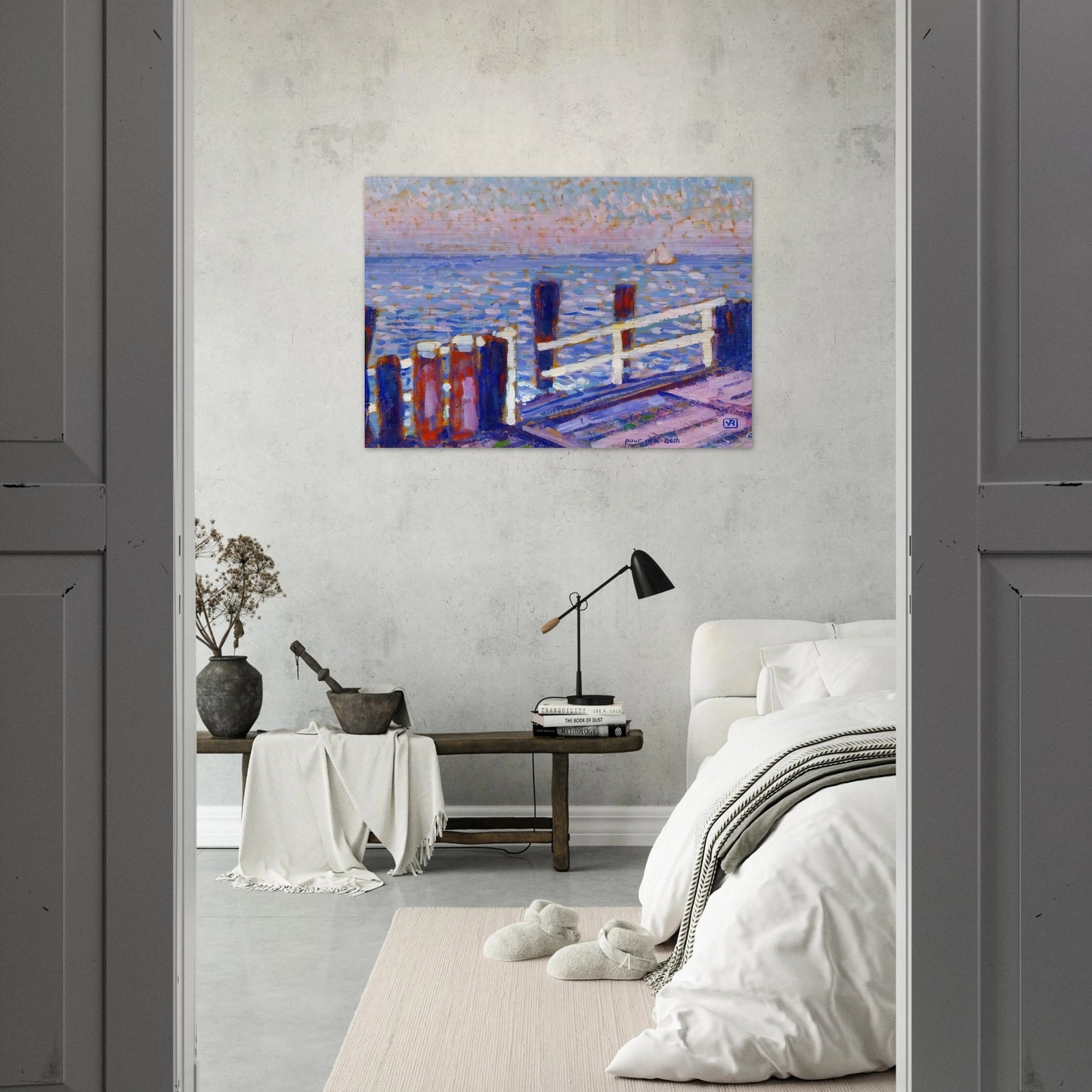 THE JETTY 1906 - Theo van Rysselberghe Brushed Aluminum Print - 70x100 cm / 28x40 inches | Theo van Rysselberghe Aluminum Print | Theo van Rysselberghe Prints