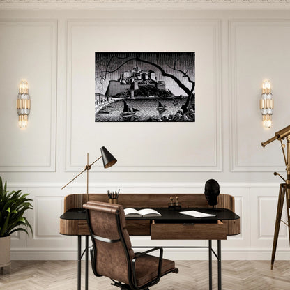 CITADEL OF CALVI CORSICA - MC Escher Brushed Aluminum Print - 70x100 cm / 28x40 inches | MC Escher Aluminum Print | MC Escher Prints