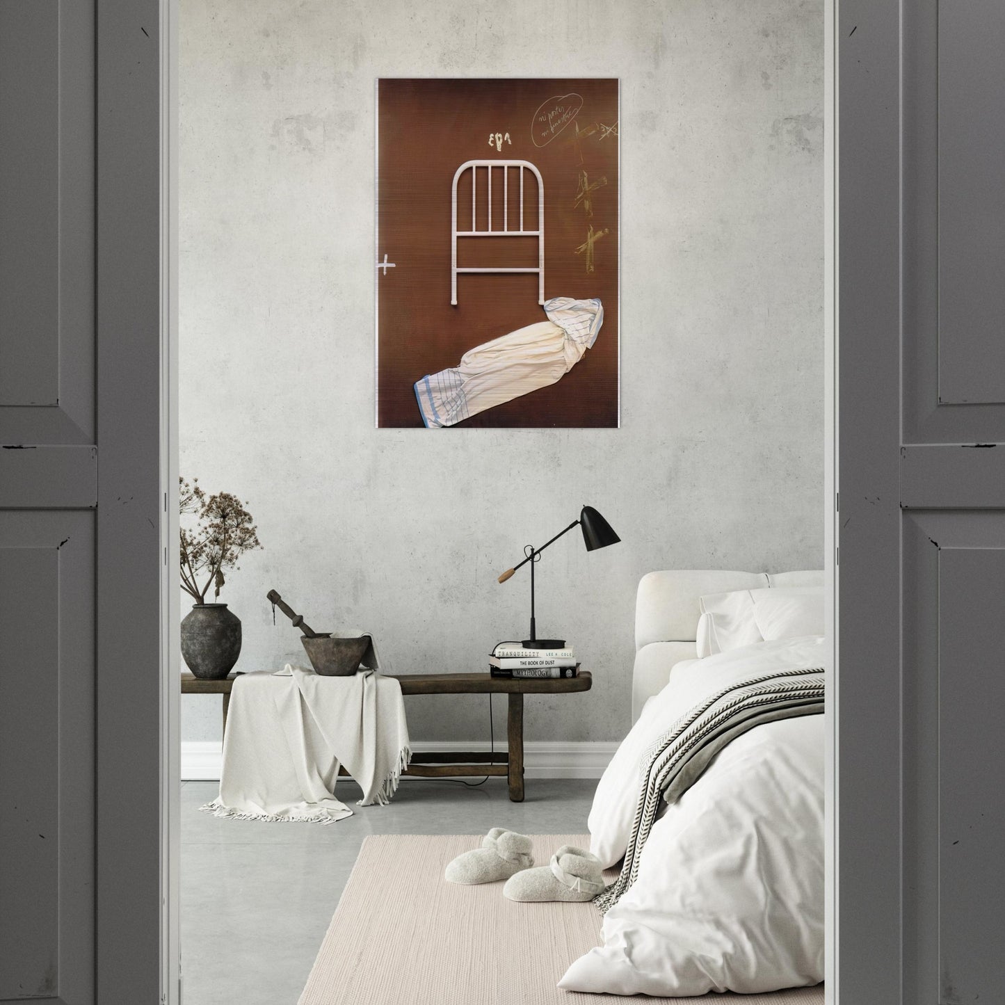 NO DOORS OR WINDOWS 1993 - Antoni Tapies Brushed Aluminum Print - 70x100 cm / 28x40 inches | Antoni Tapies Aluminum Print | Antoni Tapies Prints