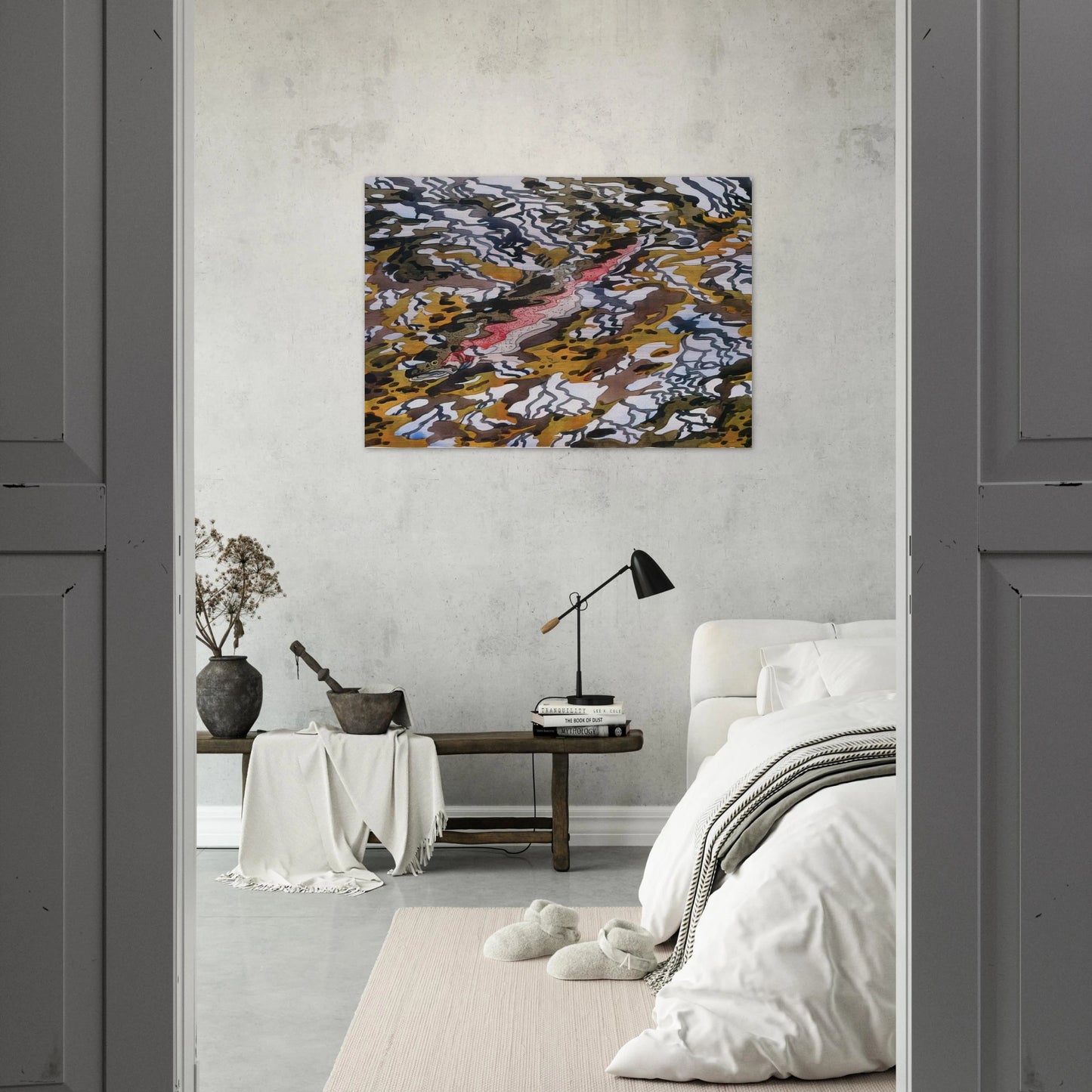 Trout and Reflected Tree - 1985 - Neil Welliver Brushed Aluminum Print - 70x100 cm / 28x40 inches | Neil Welliver Aluminum Print | Neil Welliver Prints