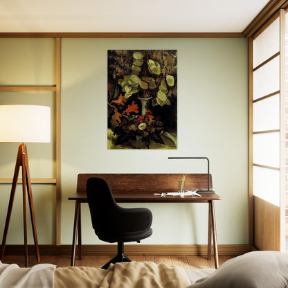 Vase with Honesty - Vincent van Gogh Brushed Aluminum Print - 70x100 cm / 28x40 inches | Vincent van Gogh Aluminum Print | Vincent van Gogh Prints
