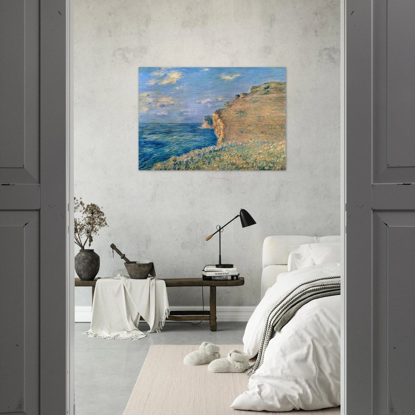 Cliff at Fecamp - claude monet Brushed Aluminum Print - 70x100 cm / 28x40 inches | claude monet Aluminum Print | claude monet Prints
