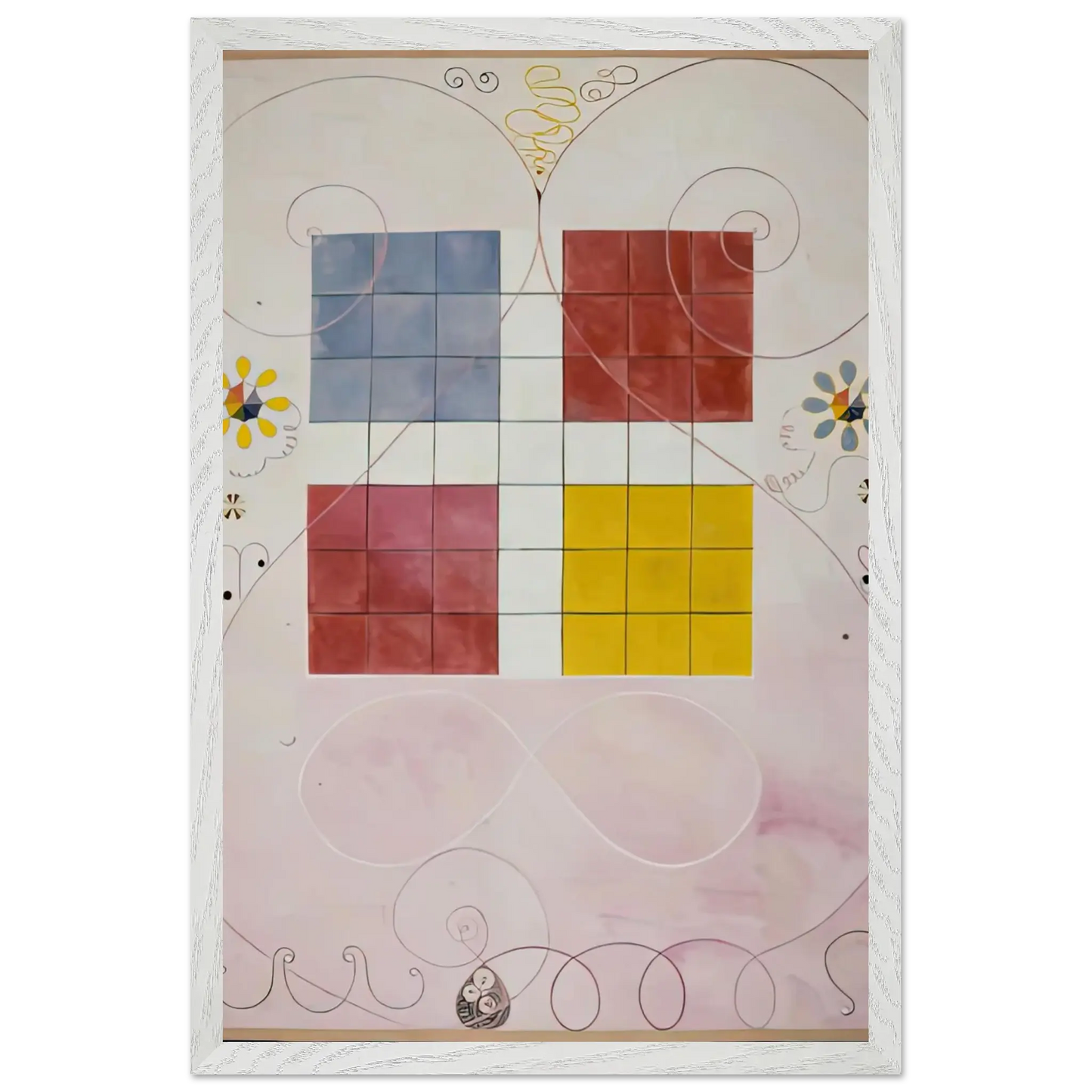 Hilma af Klint - DE TIO ST RSTA N 10 ALDERDOMEN 1907 Wall art - A3 (29.7 x 42  cm) - Premium Wooden Framed Poster With Fine Art Paper - Wood frame