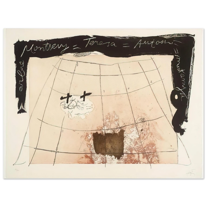 Antoni Tapies - CARTOGRAPHY 1976  75x100 cm / 30x40inches Fine Art Poster