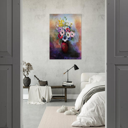 ANEMONES - Odilon Redon Brushed Aluminum Print - 70x100 cm / 28x40 inches | Odilon Redon Aluminum Print | Odilon Redon Prints