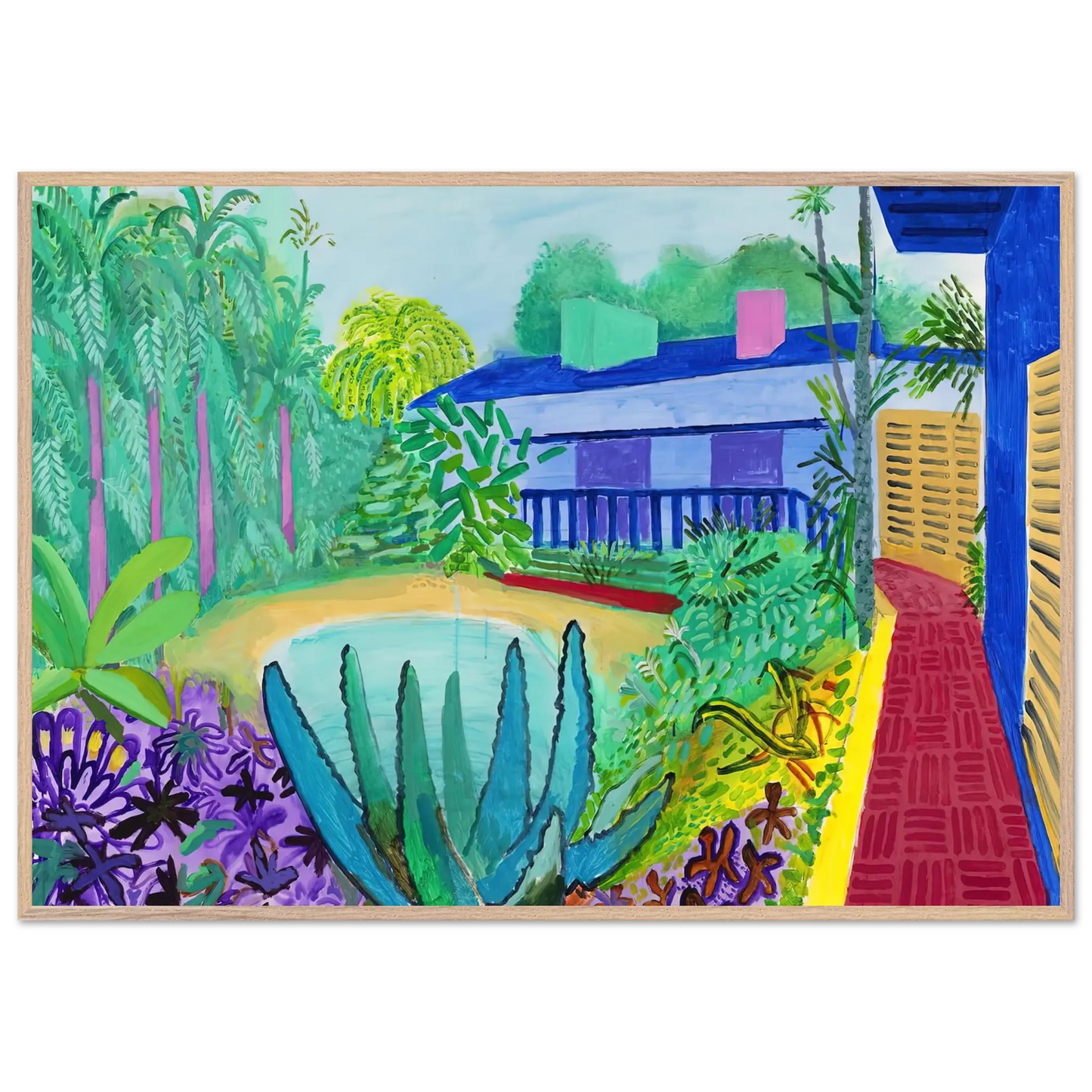 David Hockney - David Hockney Wall art - 70x100 cm / 28x40 Inches - Premium Wooden Framed Poster With Fine Art Paper - Black frame