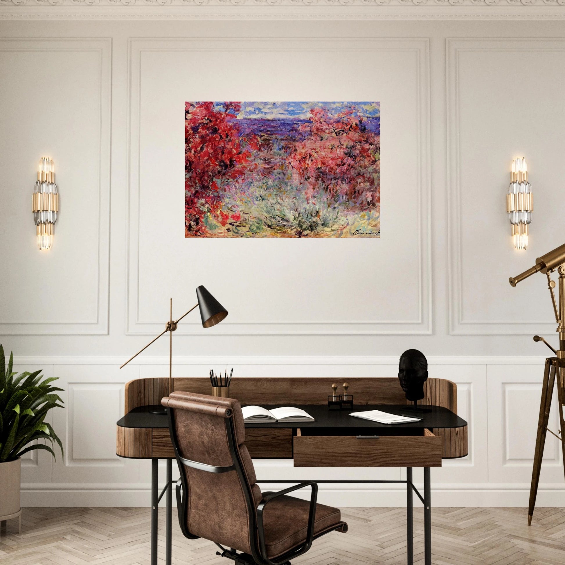 The House among the Roses - claude monet Brushed Aluminum Print - 70x100 cm / 28x40 inches | claude monet Aluminum Print | claude monet Prints