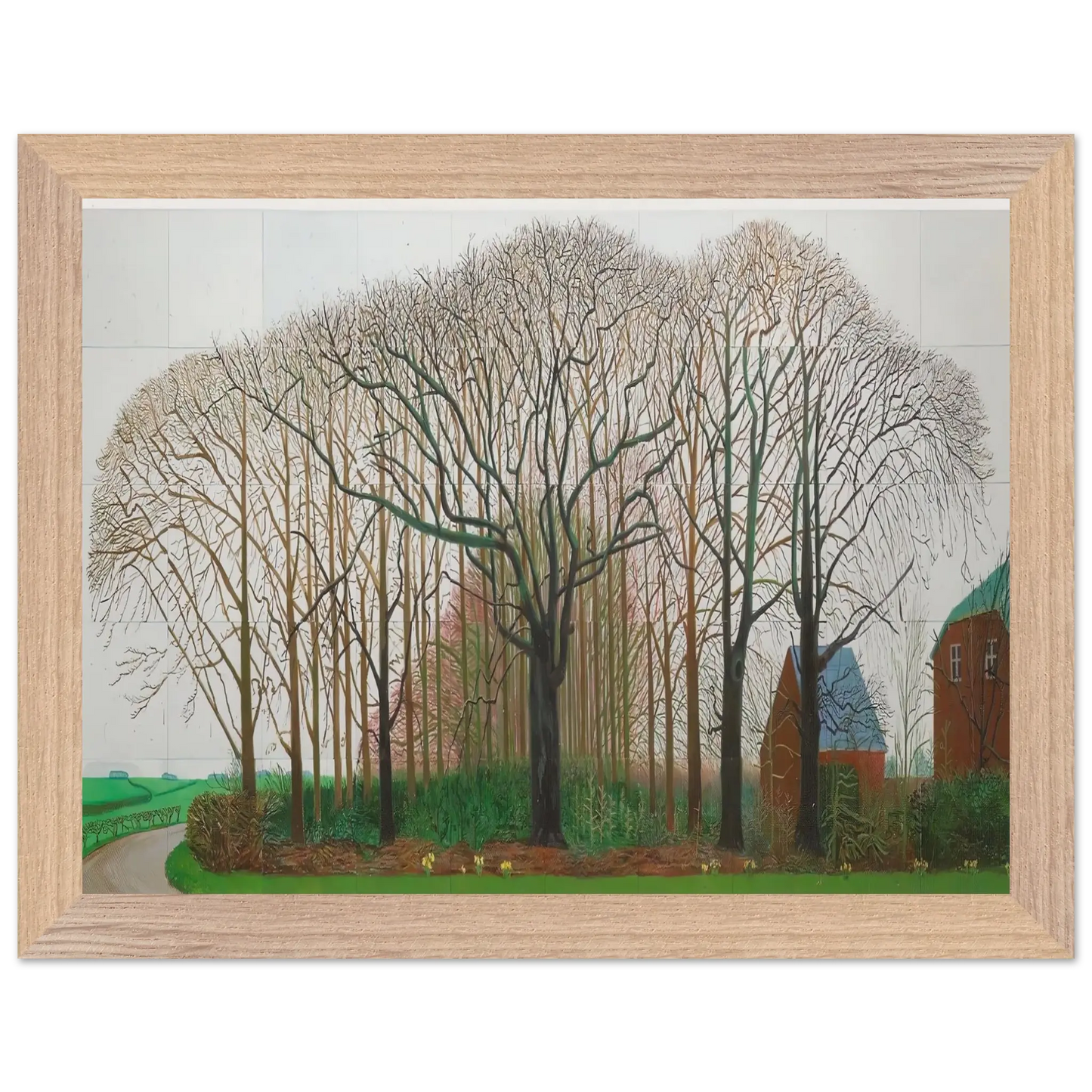 David Hockney - David Hockney Wall art - 30x45 cm / 12x18 Inches - Premium Wooden Framed Poster With Fine Art Paper - White frame