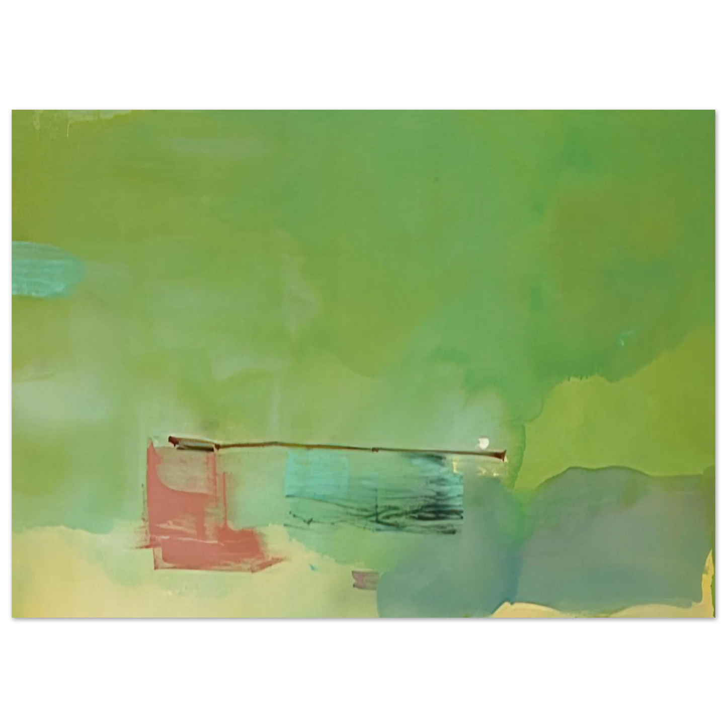 Helen Frankenthaler - Springscape - 1975 Wall art - 15x20 cm / 6x8 inches - Premium Wooden Framed Poster With Fine Art Paper - White frame