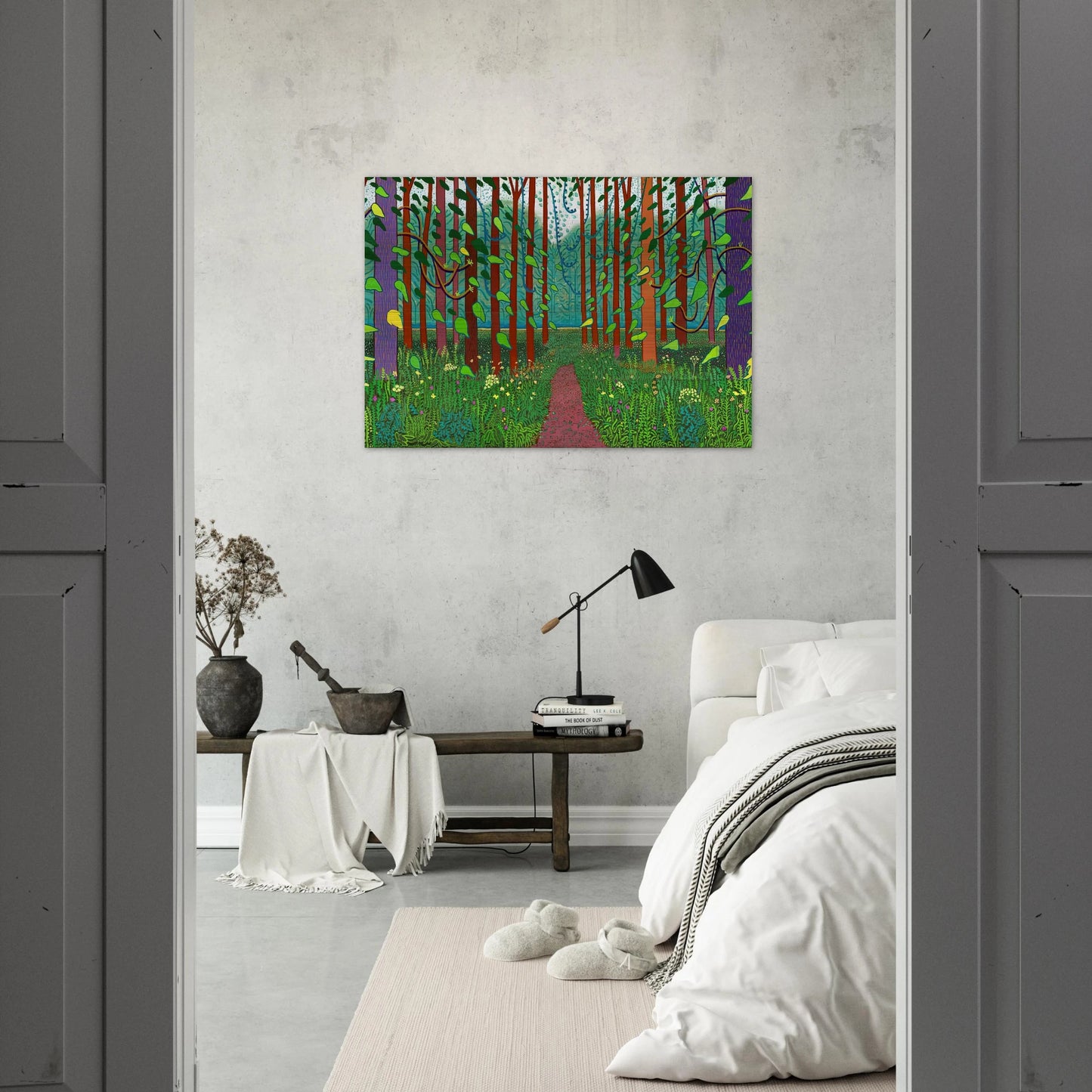 David Hockney - David Hockney Brushed Aluminum Print - 70x100 cm / 28x40 inches | David Hockney Aluminum Print | David Hockney Prints