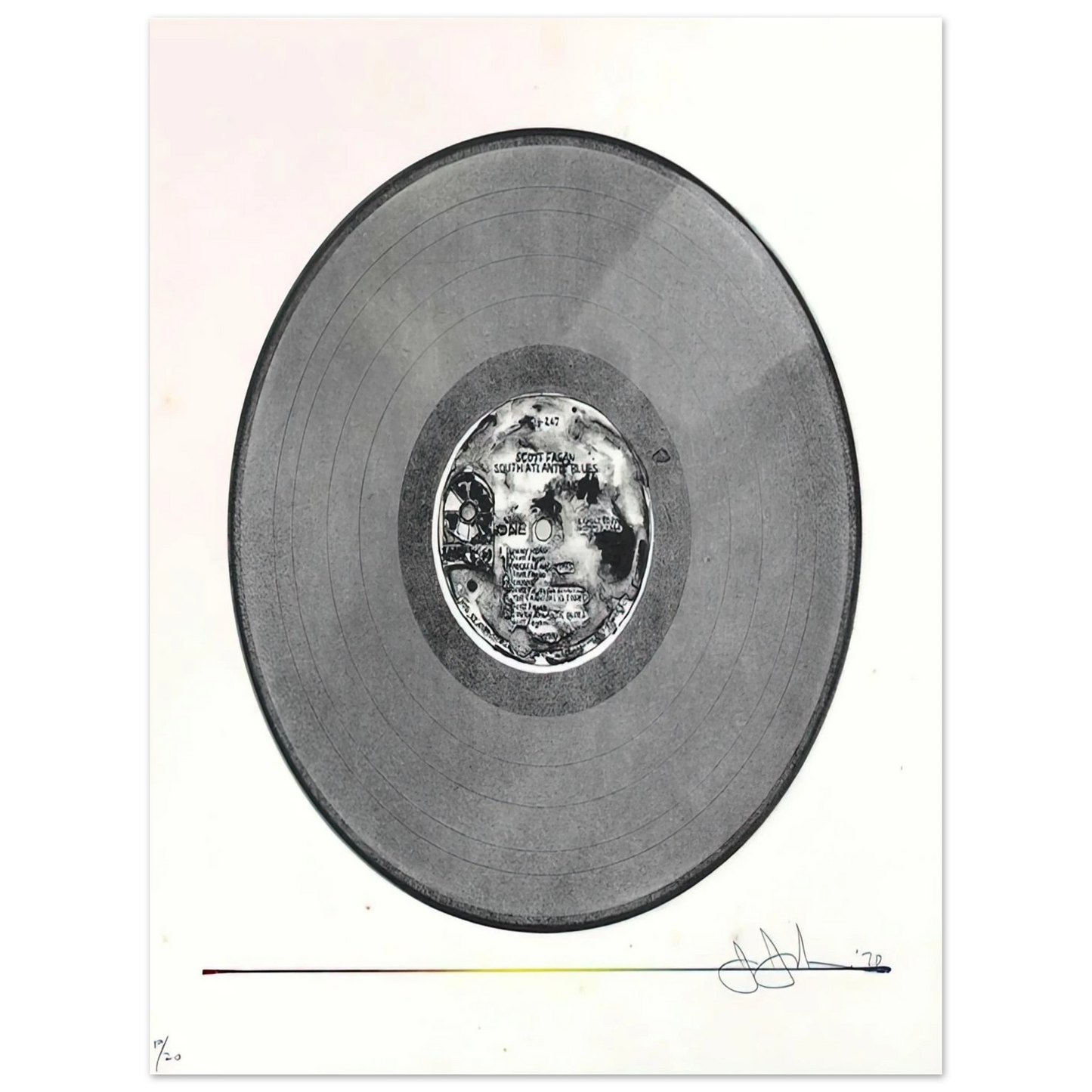 Jasper Johns - SCOTT FAGAN RECORD 1970  75x100 cm / 30x40inches Fine Art Poster