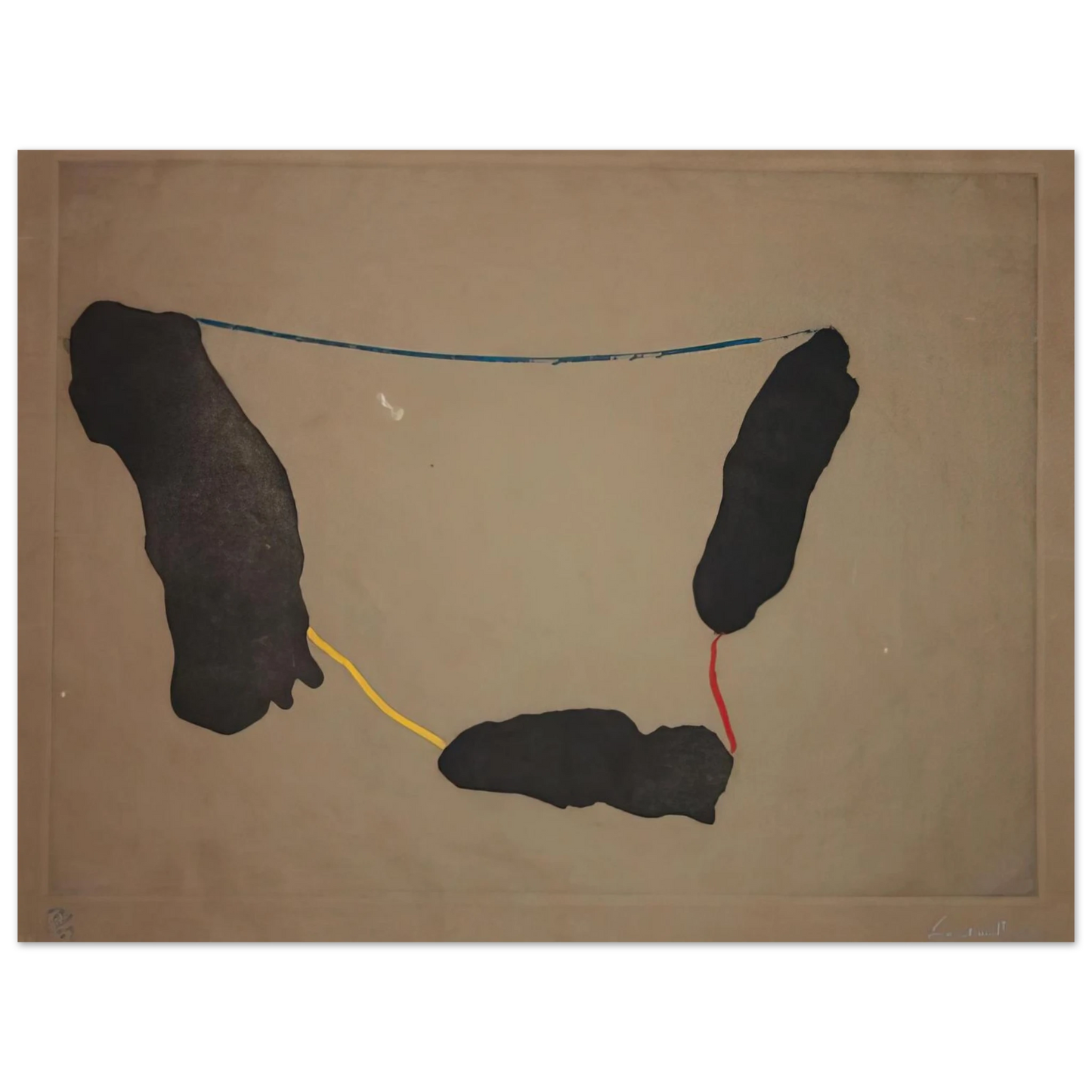 Helen Frankenthaler - Connected By Joy - 1973 Wall art - 20x25 cm / 8x10 inches - Premium Wooden Framed Poster With Fine Art Paper-canvas - Black frame