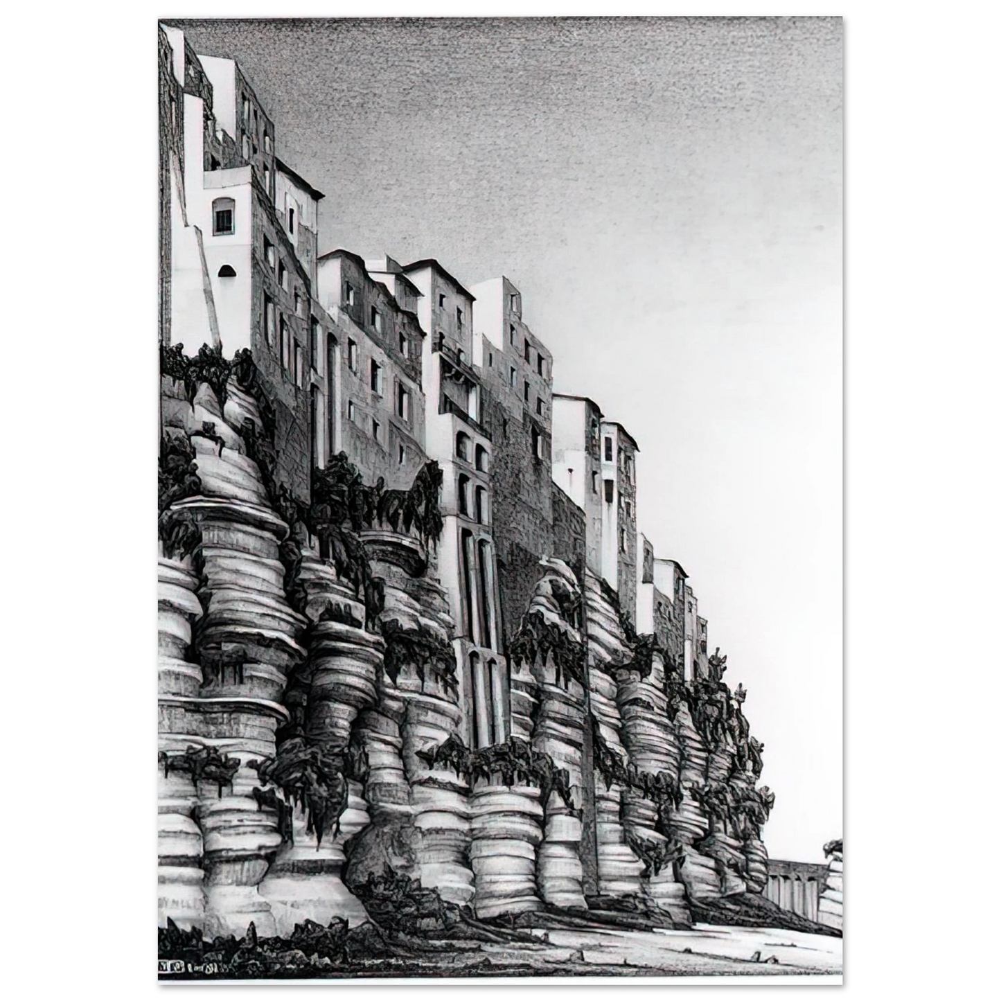 MC Escher - TROPEA CALABRIA Wall art - 40x50 cm / 16x20 inches - Fine Art Poster-canvas - -
