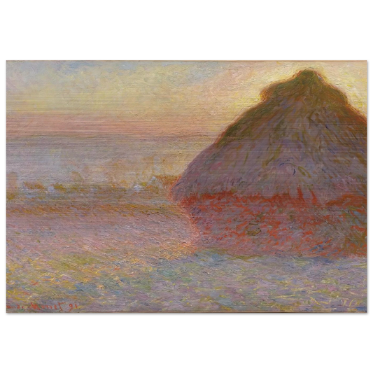 Grainstack Sunset - claude monet Brushed Aluminum Print - 70x100 cm / 28x40 inches | claude monet Aluminum Print | claude monet Prints